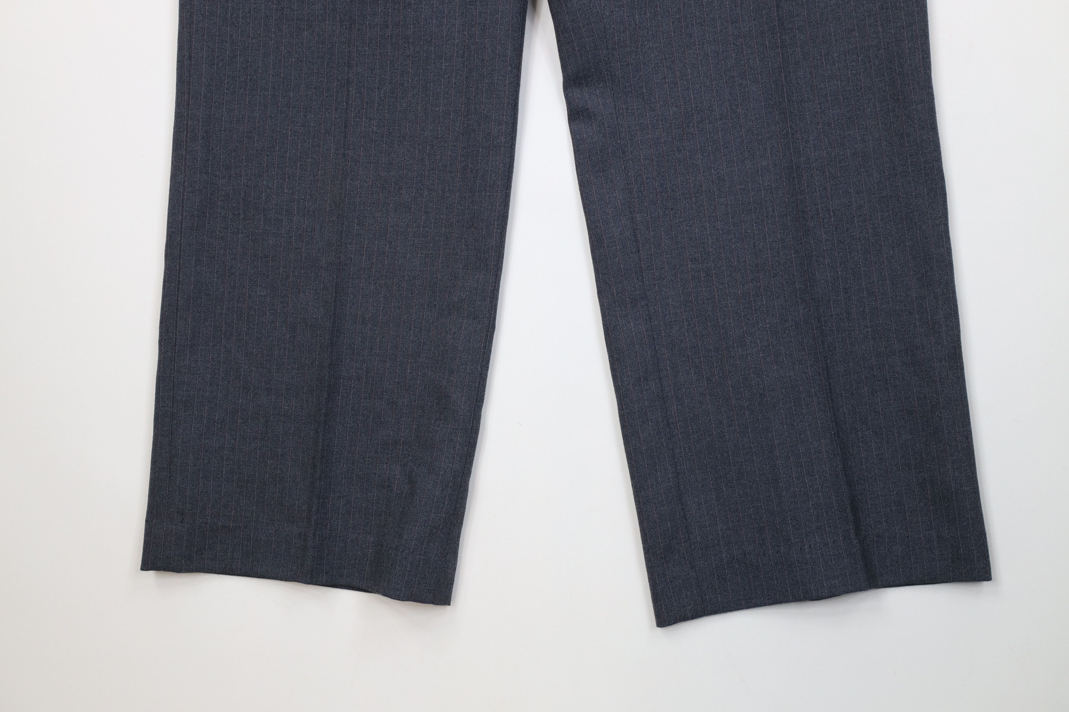 Vintage Vintage 70s Streetwear Pinstriped Knit Wide Leg Chino Pants Size US 38 / EU 54 - 4 Thumbnail