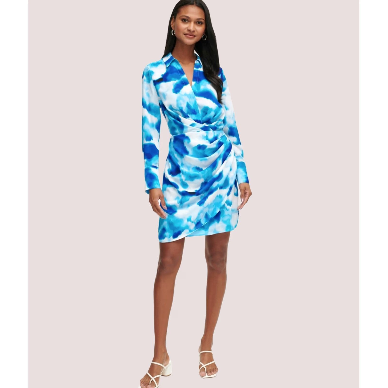 Calvin Klein Calvin Klein Womens Faux Wrap A-line Dress blue XL Size XL / US 12-14 / IT 48-50 - 1 Thumbnail