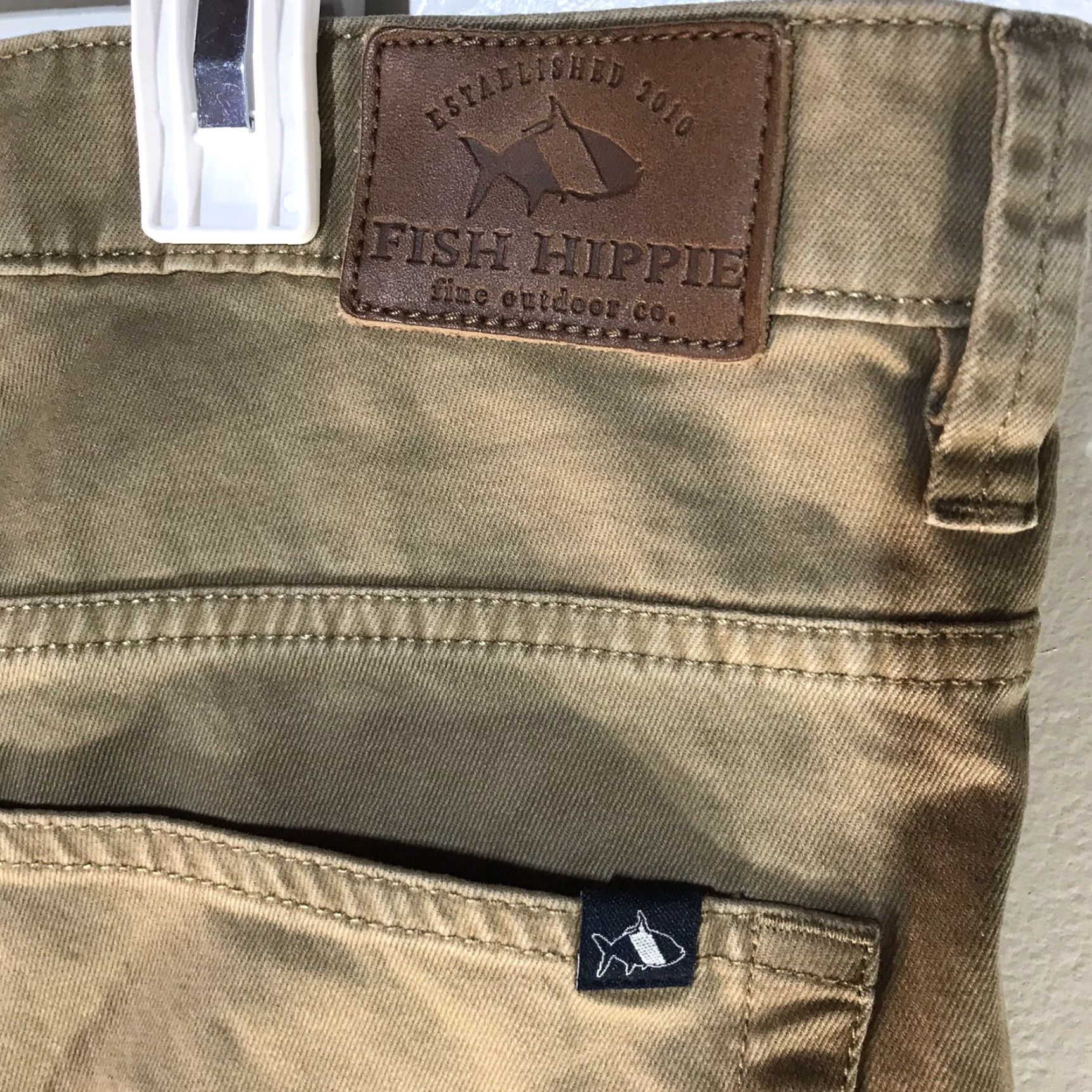 Vintage Fish Hippie Men's Tan Pima Cotton Chino Pants Size 38x34 Casual Travel Workwear Size US 38 / EU 54 - 6 Thumbnail