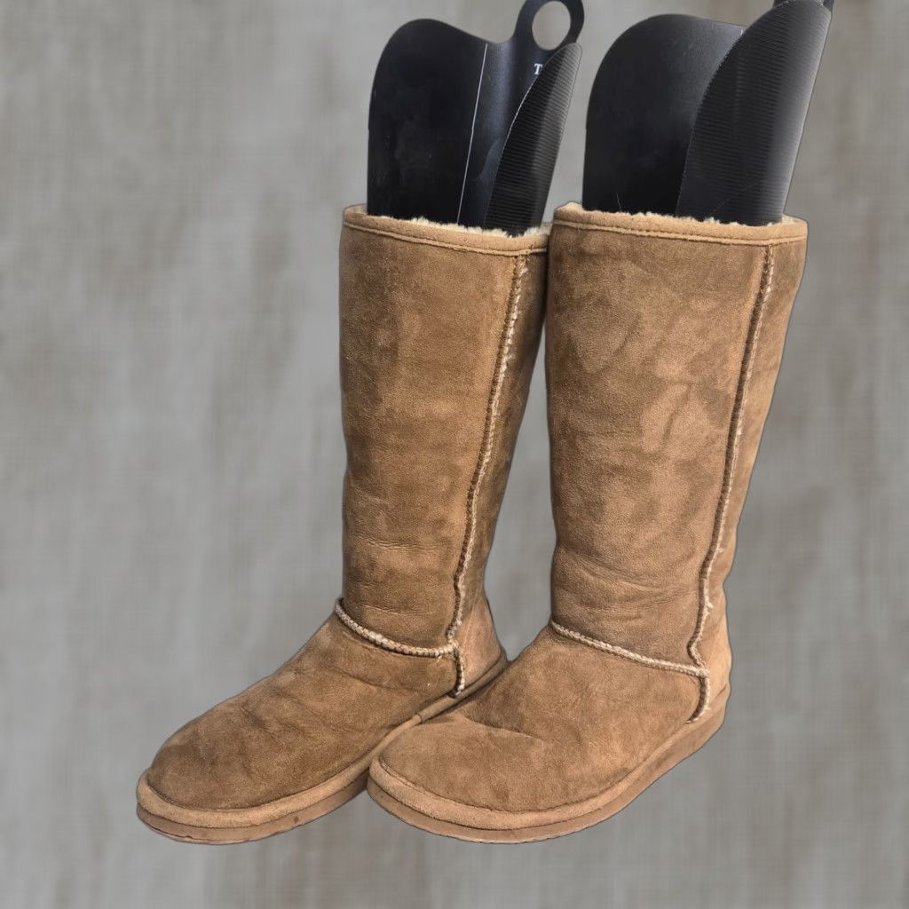 Vintage L.L. Bean Boots Brown Suede Pull On Fleece Lined Winter Ankle Sherpa Women's 7M Boots Women Brown Suede Wool Lined Winter Snow Boot 7M Size M / US 6-8 / IT 42-44 - 1 Thumbnail