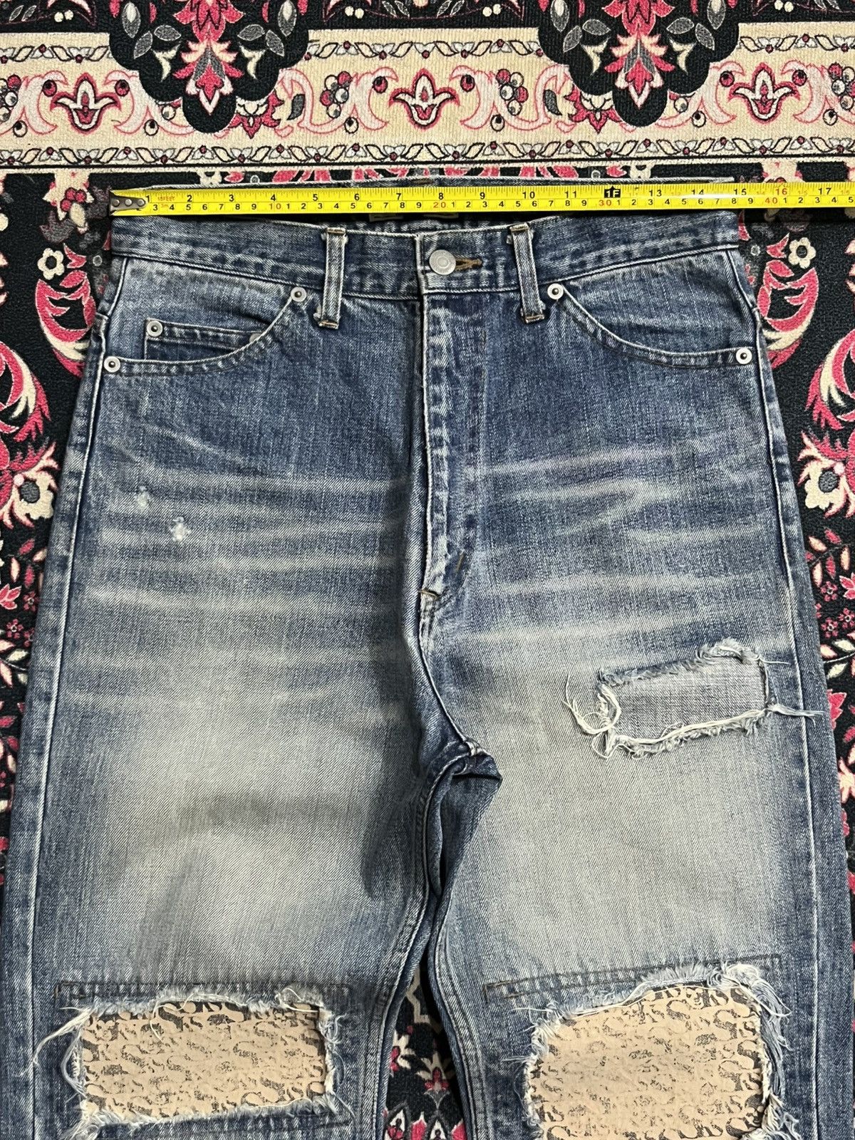 Japanese Brand Japanese Brand Skullshit Hardliner Knee Patch Blue Jeans Size US 29 - 13 Thumbnail