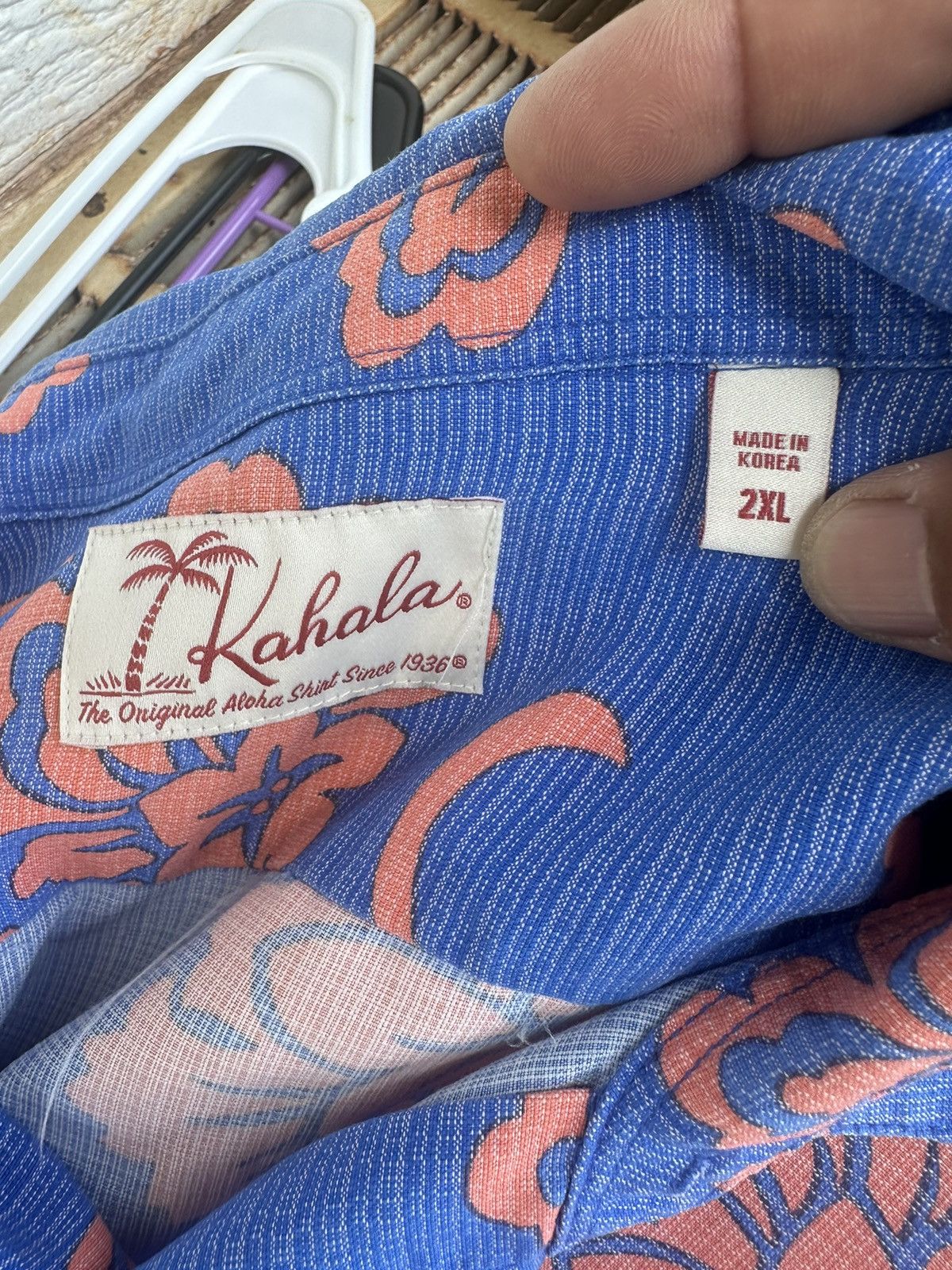 Other Kahala Hawaiian Print Blue/Orange Full Button Men's 2XL Size US XXL / EU 58 / 5 - 4 Thumbnail