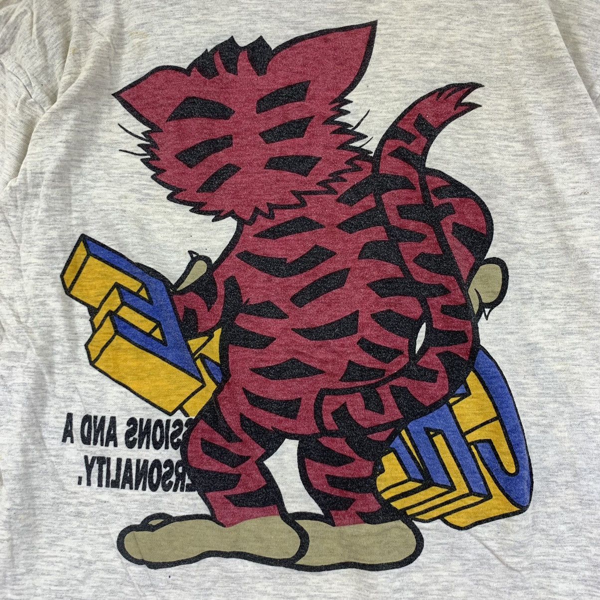 Vintage Vintage 90’ MACMAIL CHANCE CAT Cartoon Ringer Tee Shirt Size US M / EU 48-50 / 2 - 5 Thumbnail