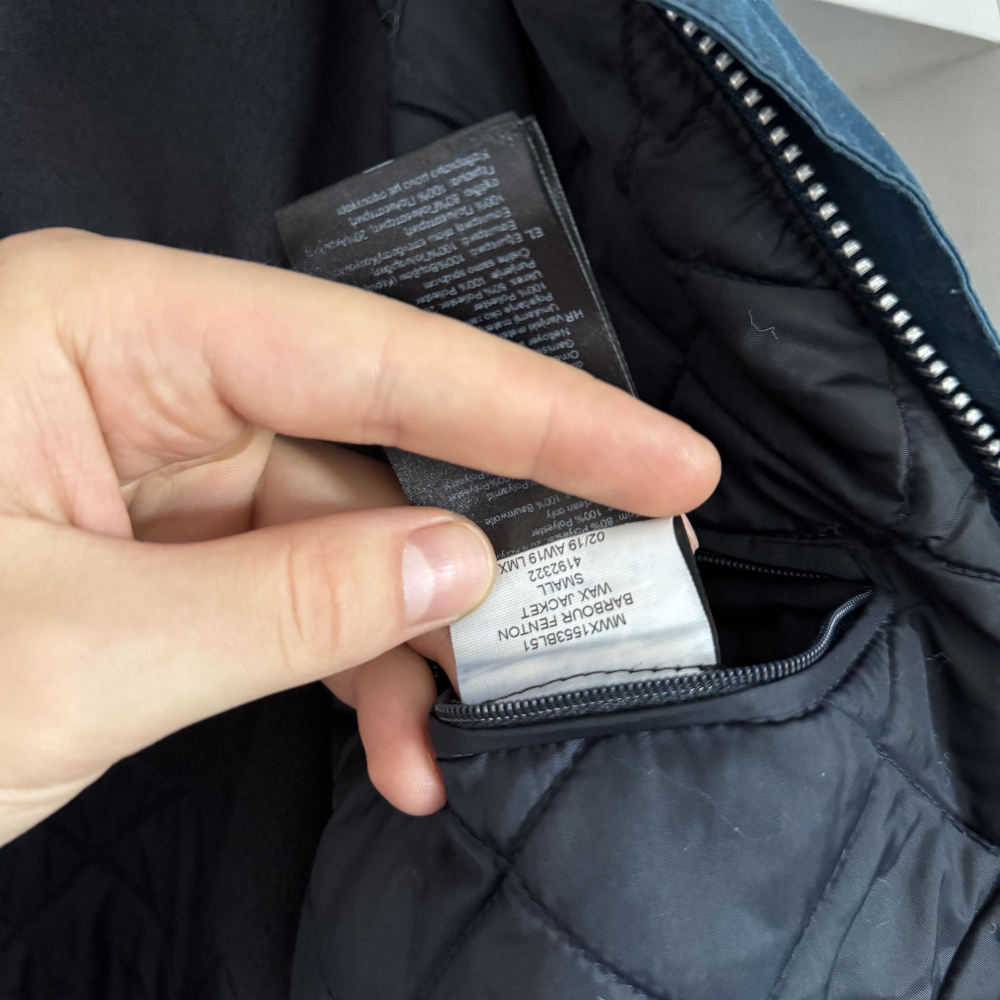 Barbour Men's BARBOUR FENTON Storm System Waxed Blue Warm Jacket S Size US S / EU 44-46 / 1 - 11 Thumbnail