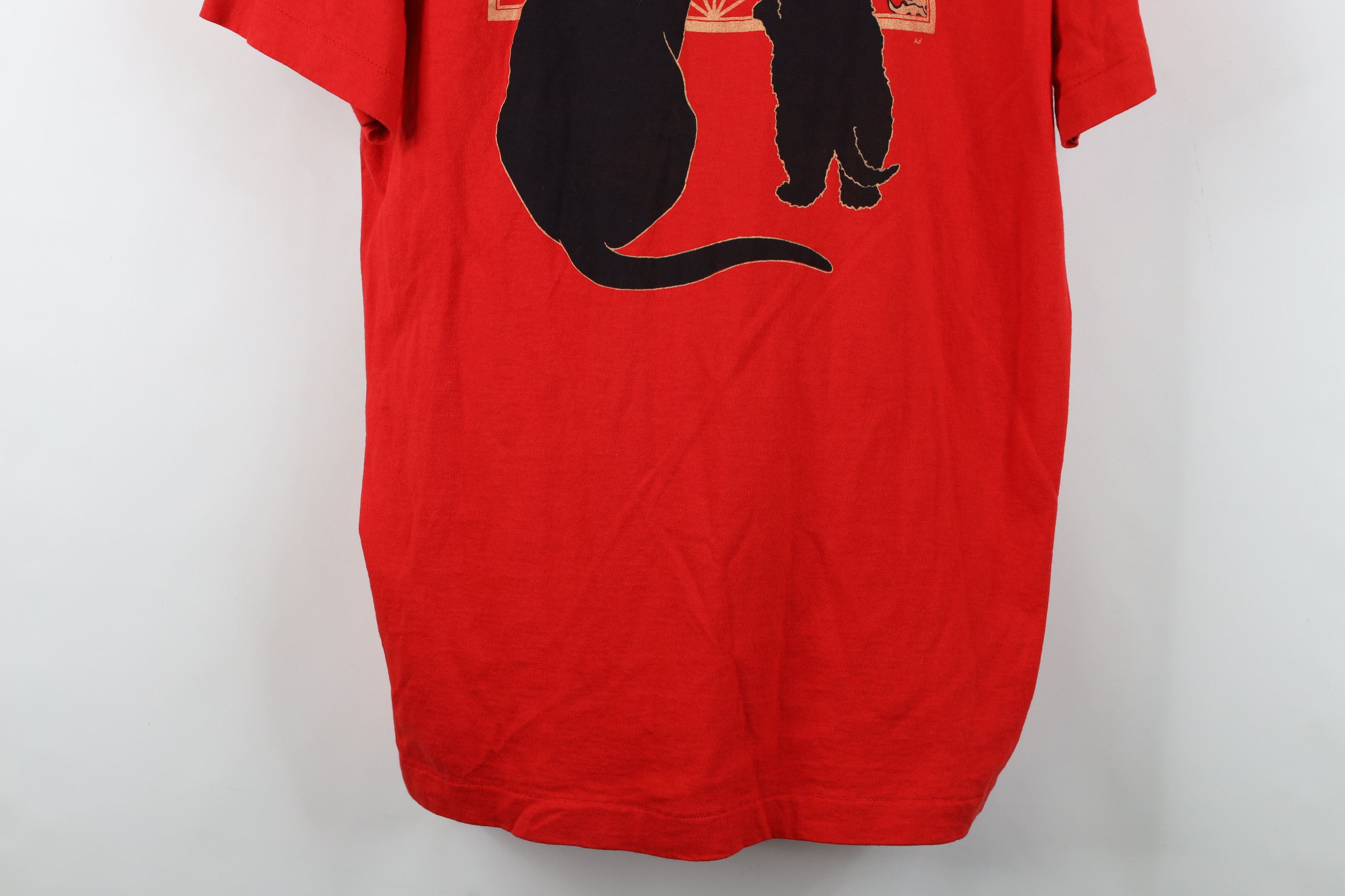Vintage Vintage 90s Streetwear Kitten House Cat T-Shirt Red USA Size XL / US 12-14 / IT 48-50 - 3 Thumbnail