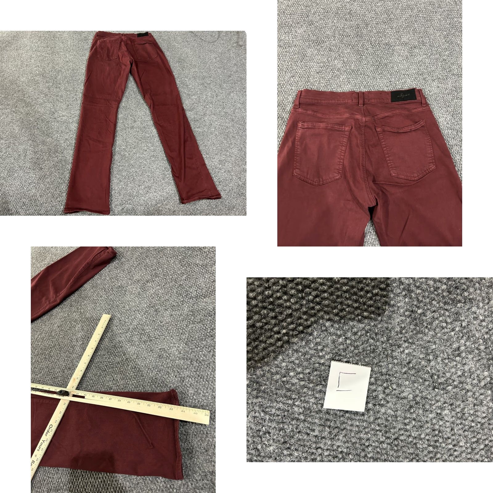 7 For All Mankind 7 For All Mankind Jeans Mens 33x33 Slim Straight burgundy stretch Denim 5-Pocket Design Logo Red Dark Cotton Slim Regular Jeans Mens Size US 33 - 8 Thumbnail