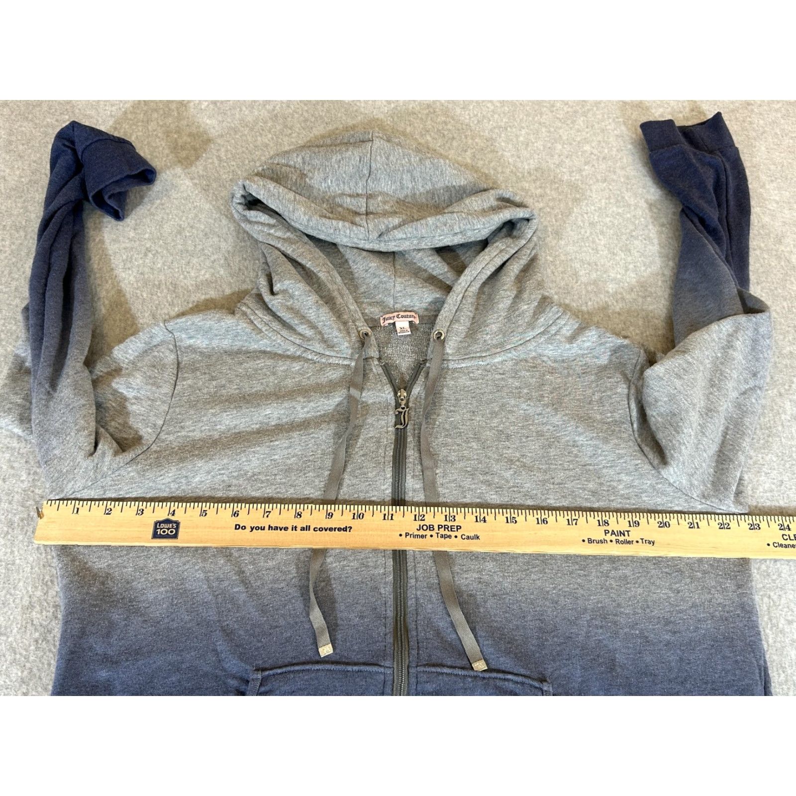 Juicy Couture Juicy Couture Womens XL Blue Ombre Rhinestone Zip Terry Hoodie Bling Jacket Full Zip Pockets N/A – (Note: Original title did not include N/A; omit) Size XL / US 12-14 / IT 48-50 - 4 Thumbnail