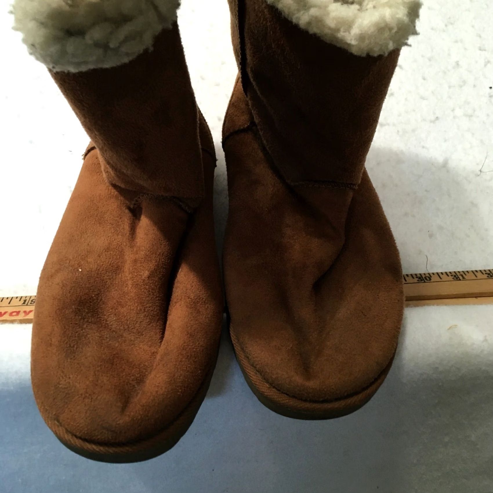 Vintage SO Women’s Sz 9 Chestnut Brown Faux Fur Cozy Winter Mid-Calf Boots Size US 9 / IT 39 - 2 Thumbnail