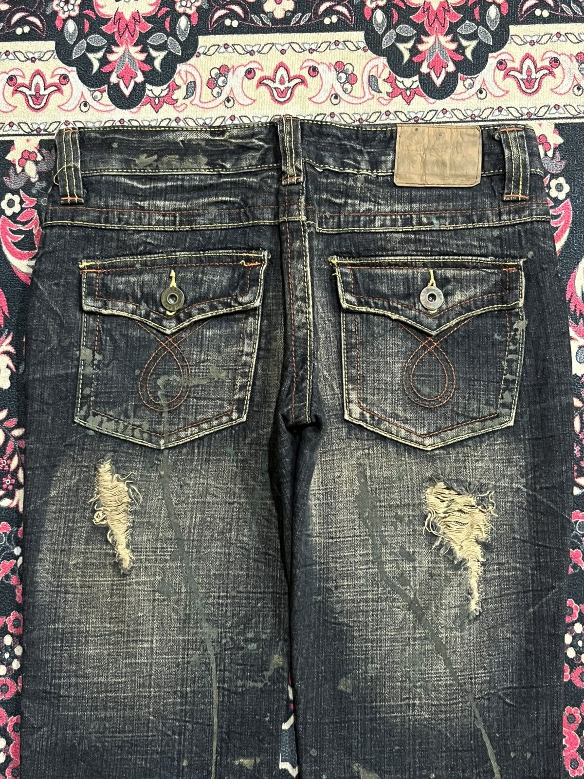 Undercover Japanese Brand Beast Dark Paint Splatter Distress Flare Jean Size 32" / US 10 / IT 46 - 7 Thumbnail