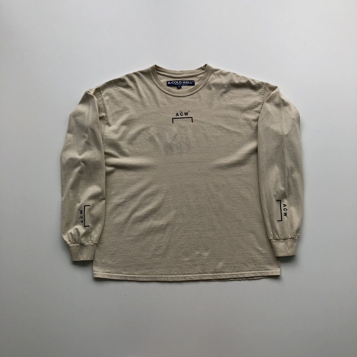 A-COLD-WALL* ACW A Cold Wall by Samuel Ross B Long Sleeve T-Shirt Beige Size US XL / EU 56 / 4 - 5 Thumbnail