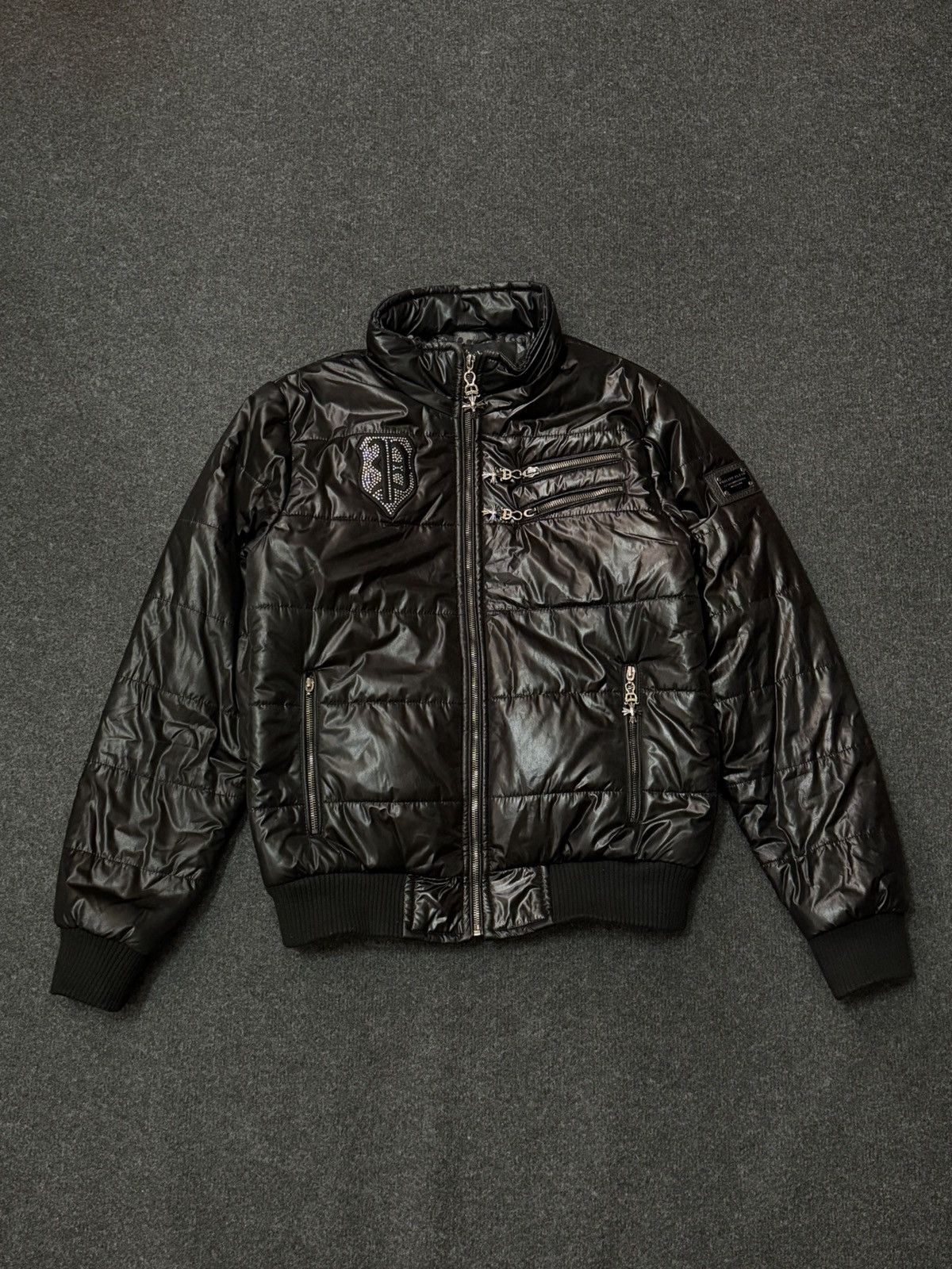 Philipp Plein Philipp Plein Puffer Jacket – Black Glossy Finish Size XL / US 12-14 / IT 48-50 - 1 Thumbnail