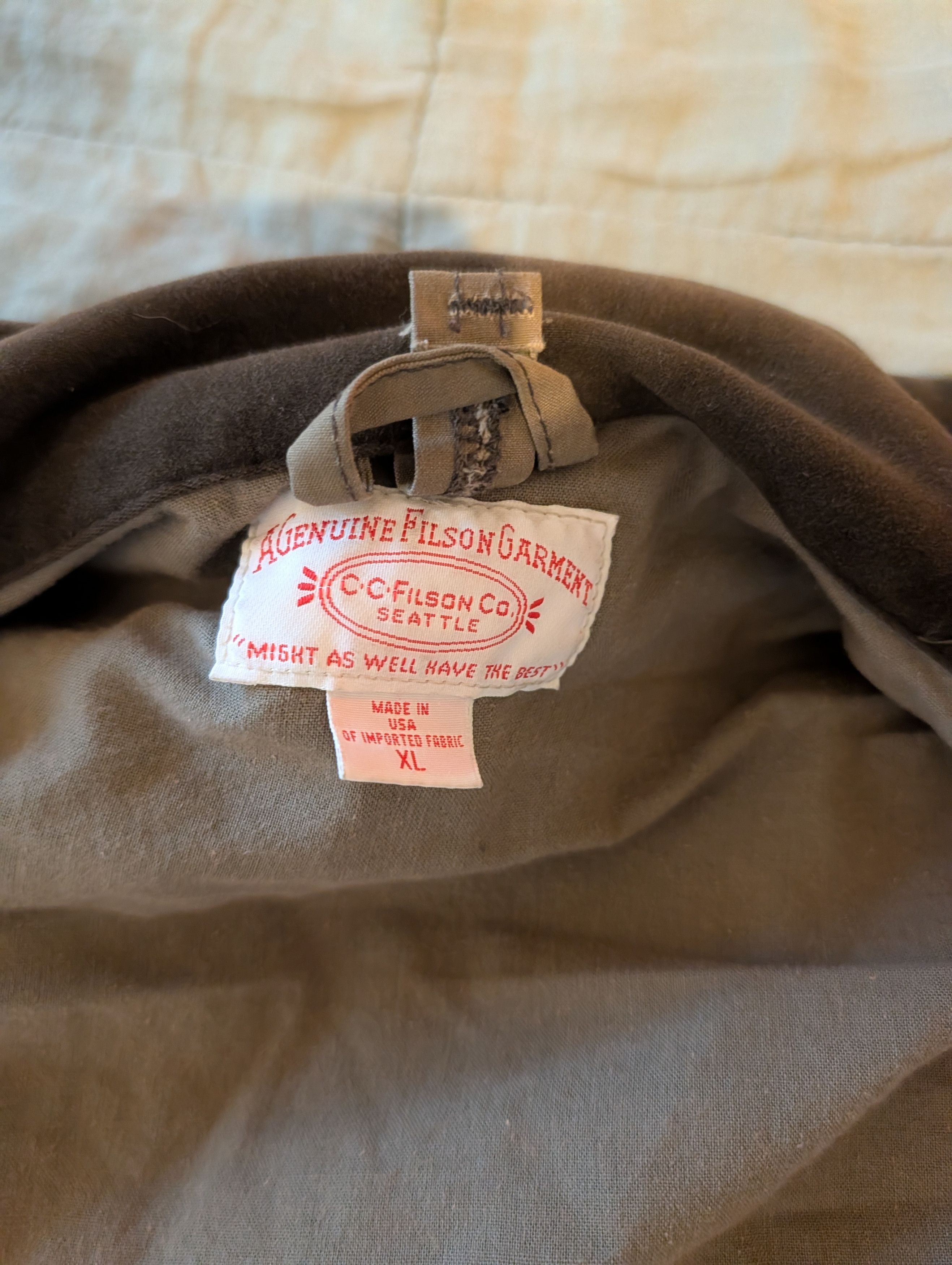 Filson Vintage - Made in USA - Filson Cover Cloth Mile Marker Coat ...