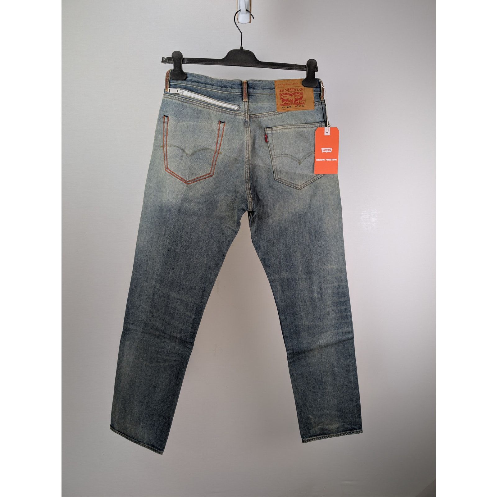 Heron Preston o1rshd1 Q:4 / Levi's 501 Vintage Wash Denim Jeans in Blue Size US 33 - 10 Thumbnail