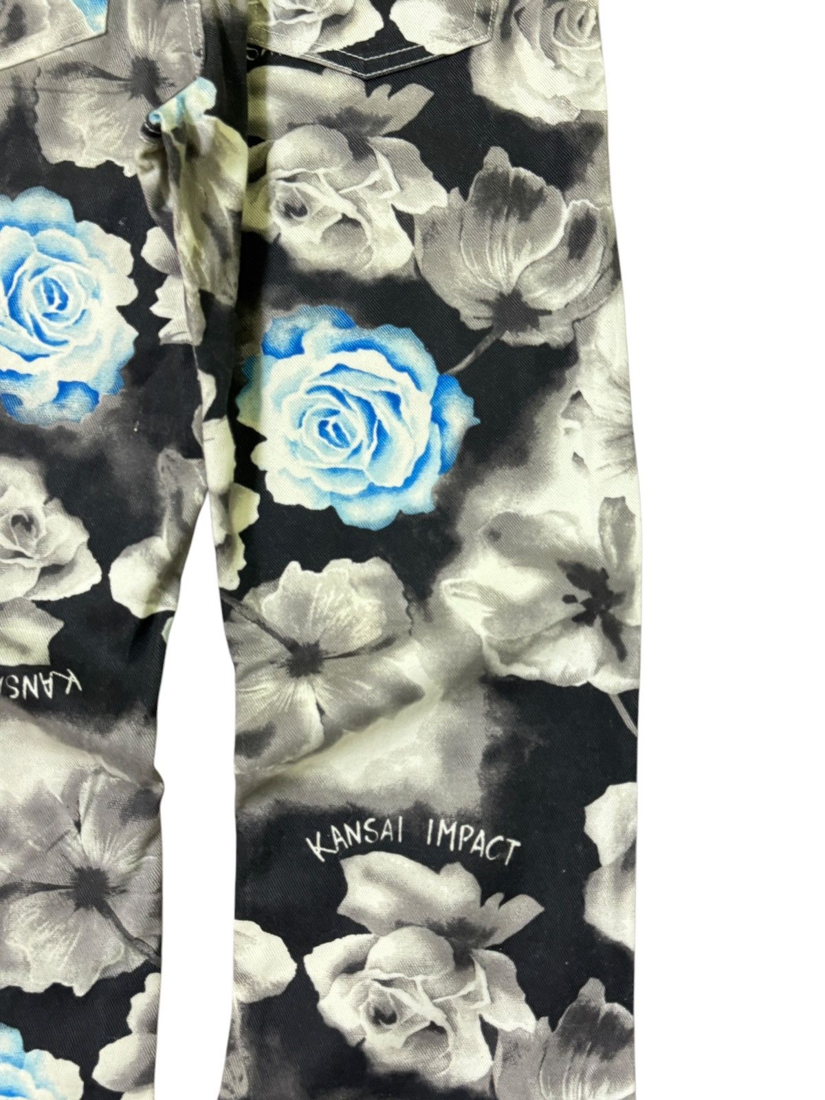 Japanese Brand FLARED KANSAI IMPACT FLOWER FULL PRINTED BOOT CUT PANT Size 24" / US 00 / IT 34 - 15 Thumbnail