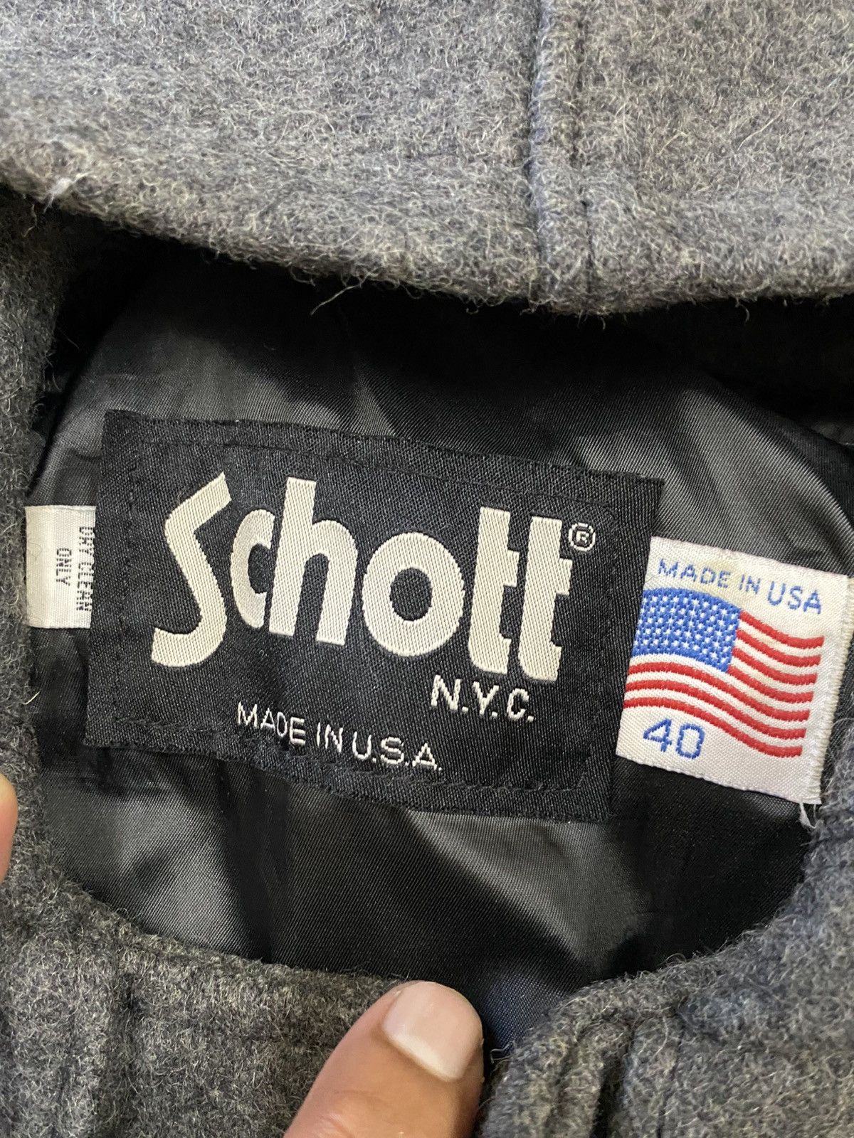 Schott Vtg Schott N.Y.C USA Duffle Wool Jacket Size US S / EU 44-46 / 1 - 7 Thumbnail