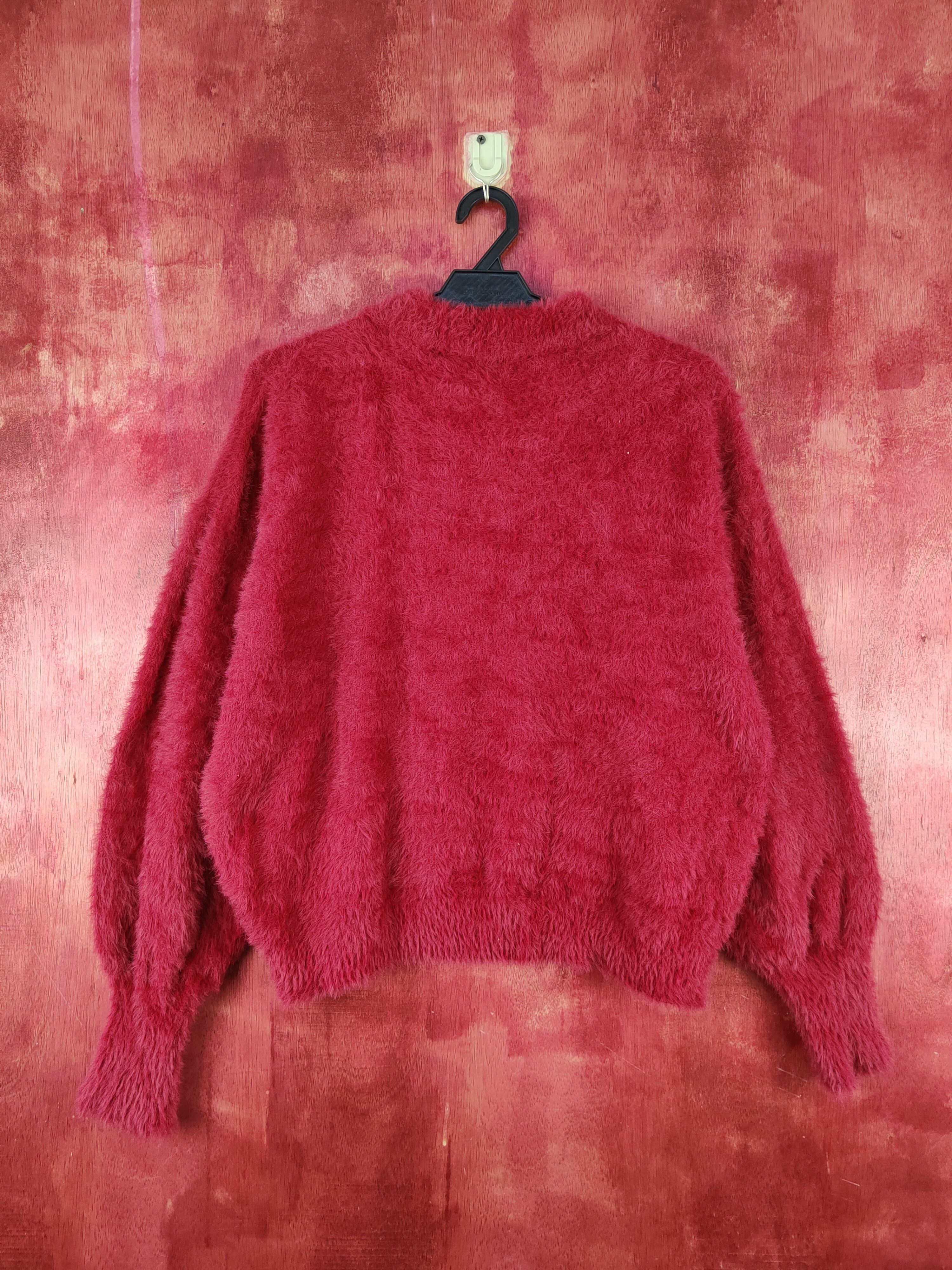Homespun Knitwear Earth Music & Ecology Maroon Fur Mohair Knitwear #S2078 Size US M / EU 48-50 / 2 - 7 Thumbnail