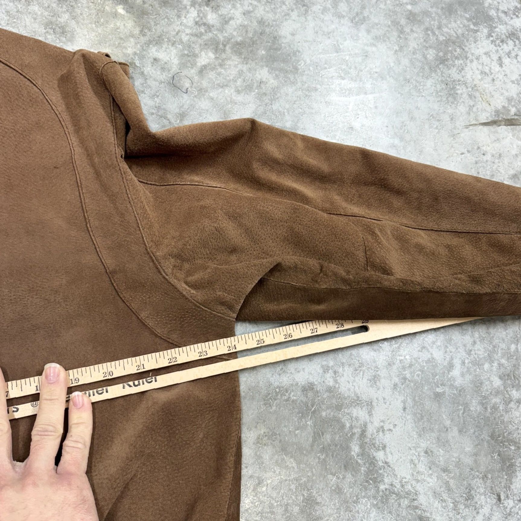 Epaulet VINTAGE American Weekend Jacket Mens 42 Brown Suede Bomber Zip Front Epaulet Casual Size US XS / EU 42 / 0 - 4 Thumbnail
