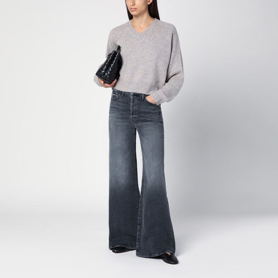 Loulou de Saison o1d2blof0824 Melange Cashmere Jumper in Light Grey Size L / US 10 / IT 46 - 2 Thumbnail