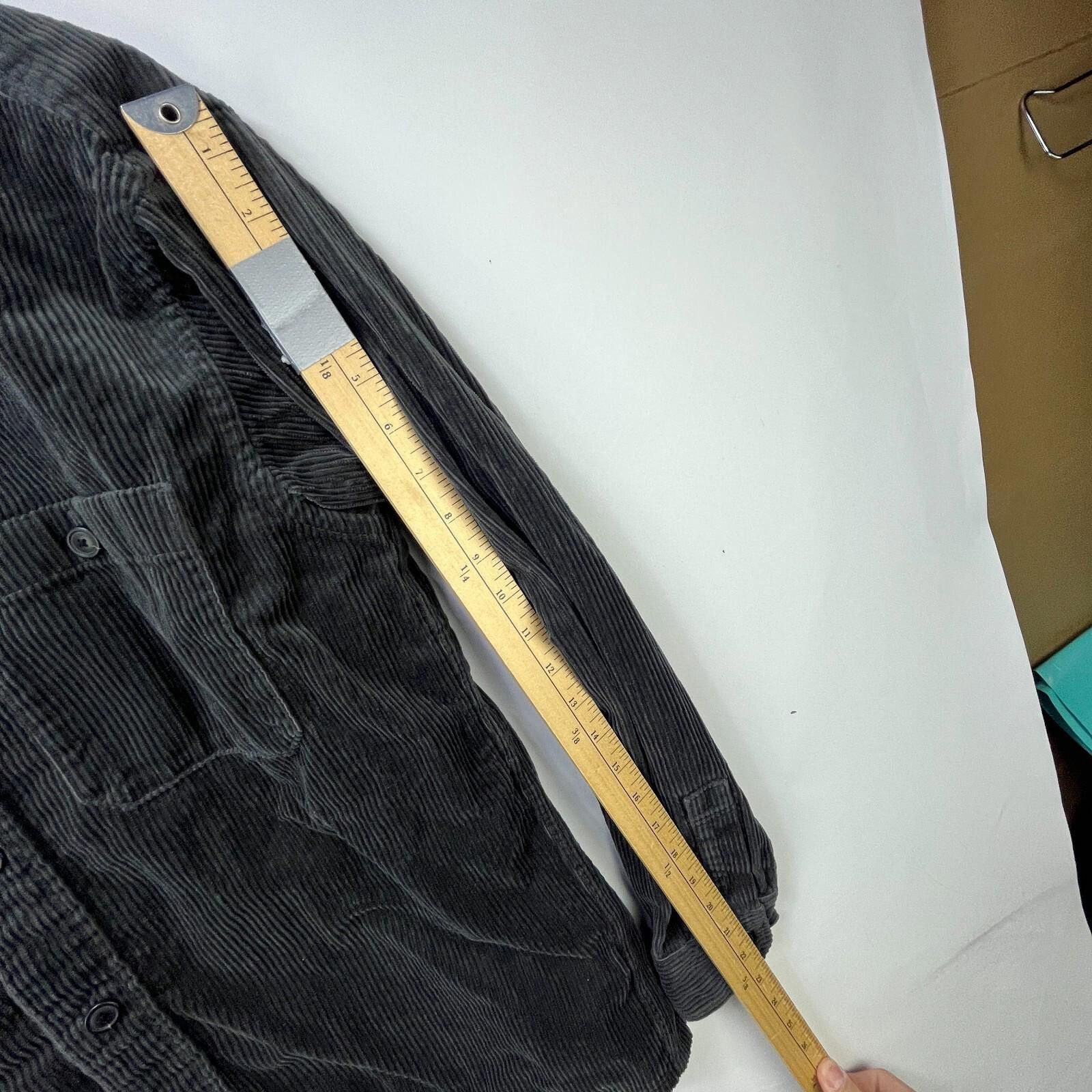 Uniqlo Uniqlo Corduroy Button Up Shirt XS Dark Gray Longsleeve Size US XS / EU 42 / 0 - 9 Thumbnail