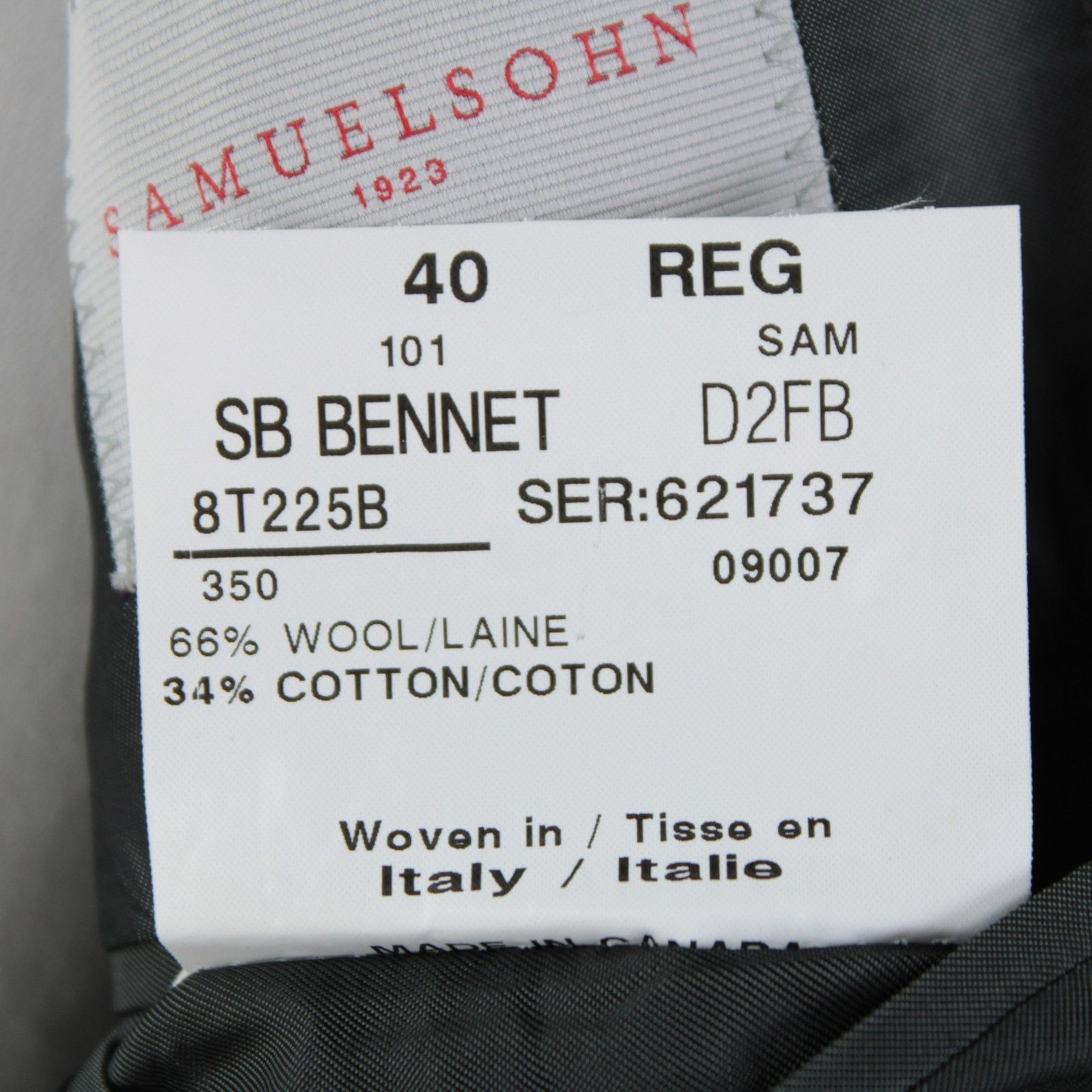Samuelsohn Samuelsohn Sport Coat Size 40 Regular US in Black Size 40R - 8 Thumbnail