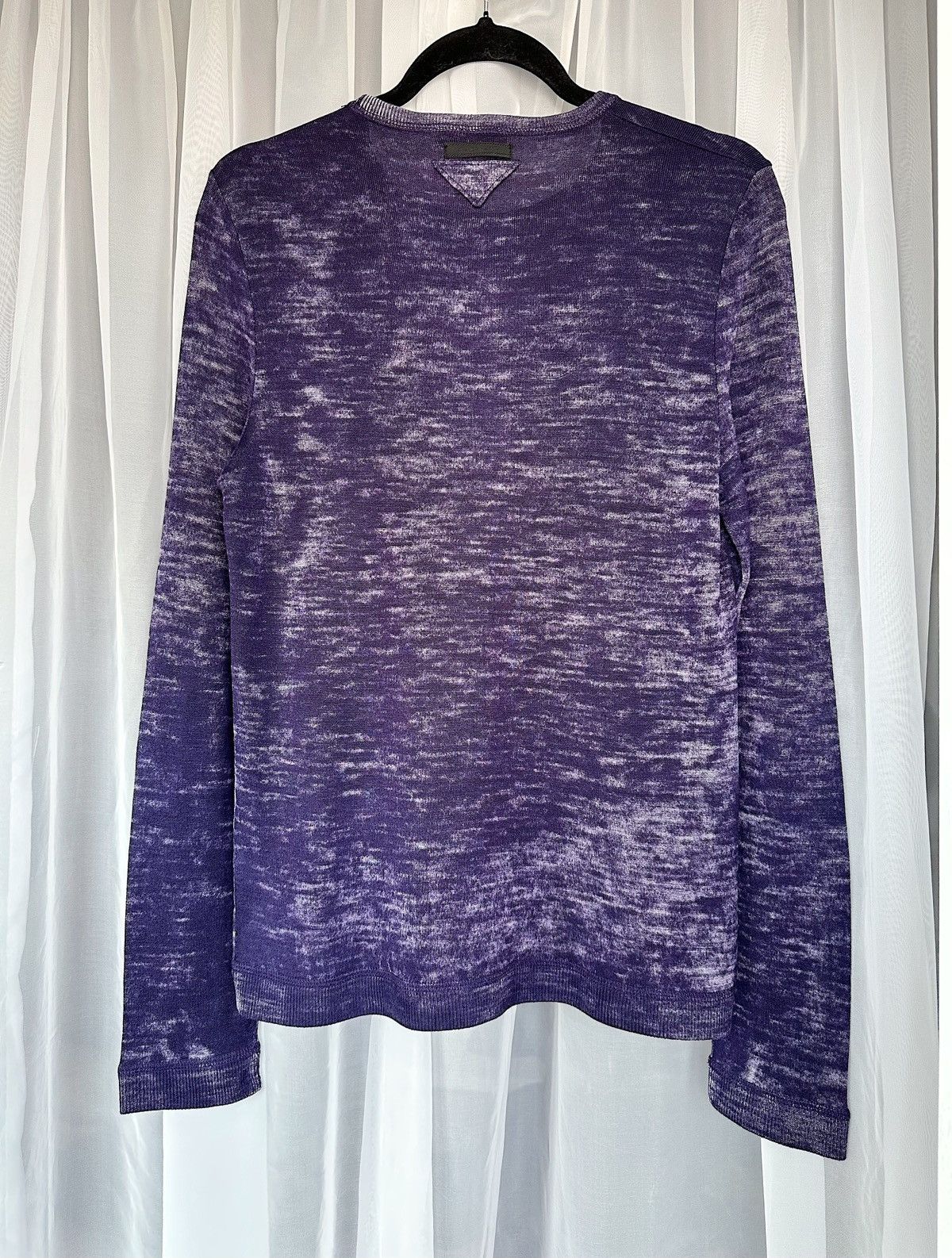 PRADA SS2006 Purple Dyed Logo Silk Sweater Vintage wool knit