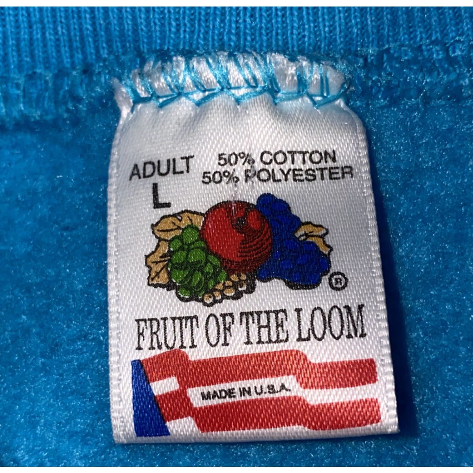 Fruit Of The Loom VINTAGE Fruit Of The Loom WOMENS Sweatshirt Pullover Blue L 22 In Armpit USA Ladies Pullover Sweatshirt Womens L Blue VTG Size L / US 10 / IT 46 - 4 Thumbnail