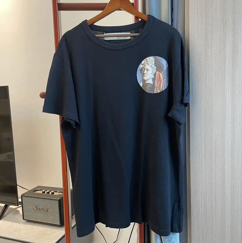 Off-White Black Cotton T-Shirt for Men 0089