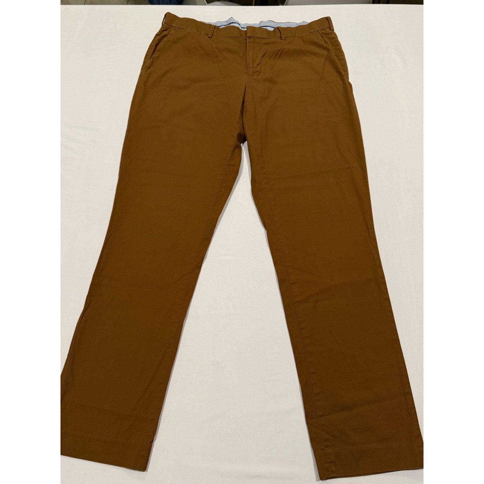 Murano Murano Alex Slim Fit Flat Stretch Chino Pants Brown 36x34 Size US 36 / EU 52 - 1 Thumbnail