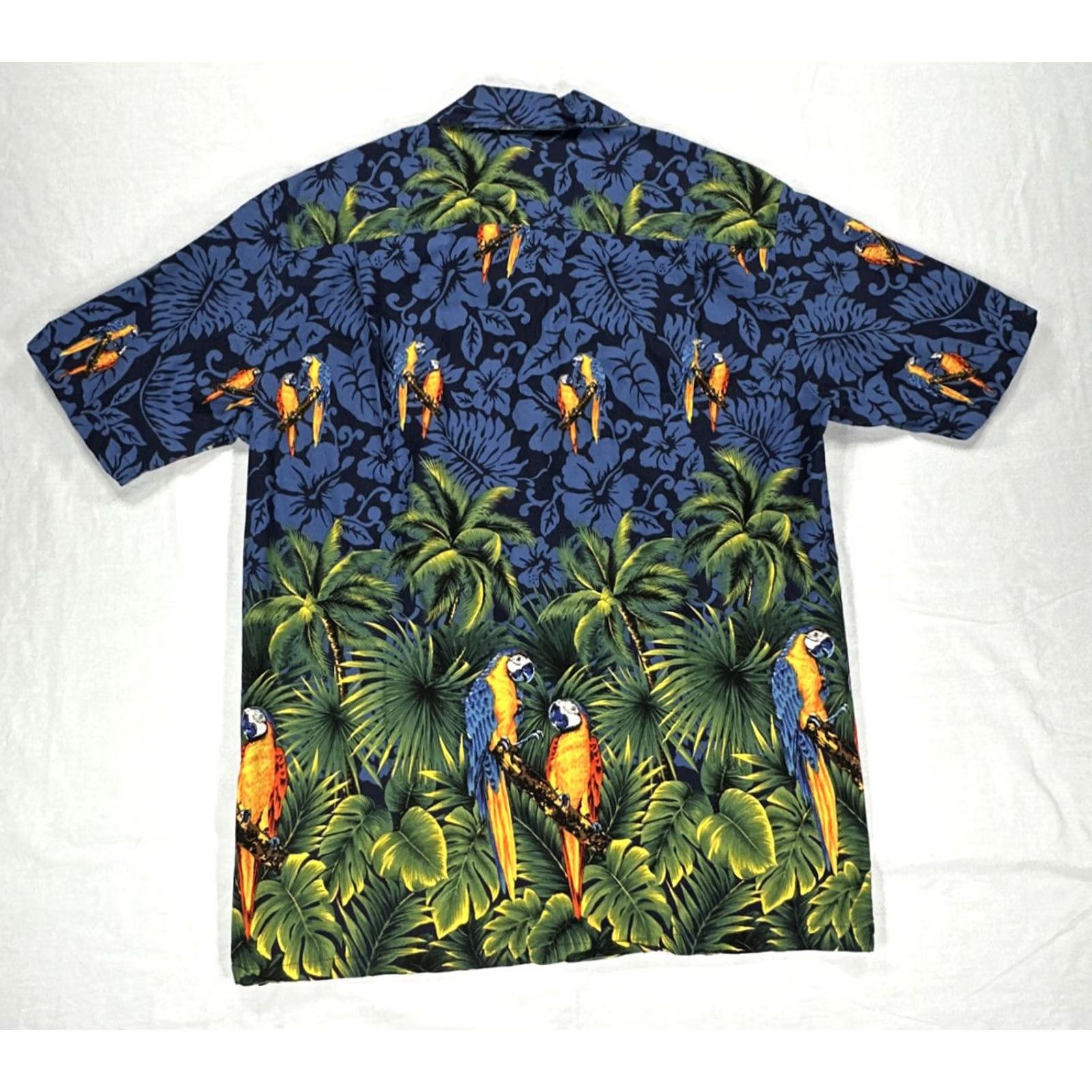 Vintage VINTAGE Pacific Legend Button-Up Shirt Men L Hawaiian Blue Parrots AOP USA Made Size US L / EU 52-54 / 3 - 7 Thumbnail