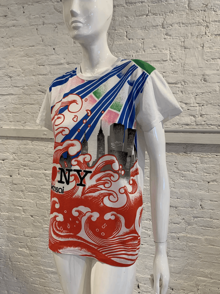 Kansai Yamamoto Rare Vintage 1980s white cotton T-shirt by Kansai Yamamoto Size M / US 6-8 / IT 42-44 - 3 Thumbnail