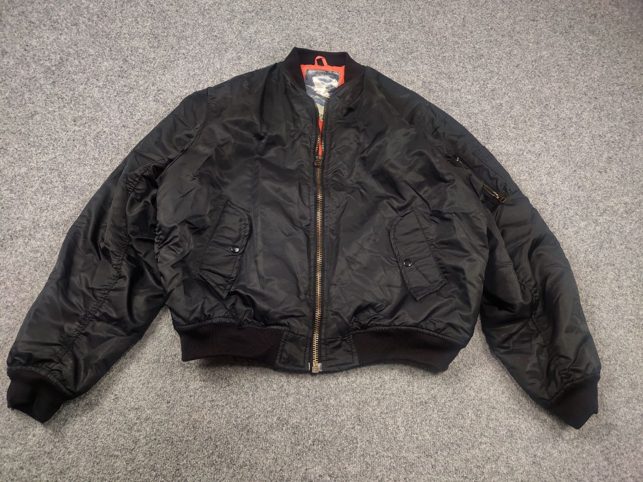 Vintage Vintage 90's MA 1 Intermediate Full Zip Black Bomber Jacket Size US XL / EU 56 / 4 - 3 Thumbnail