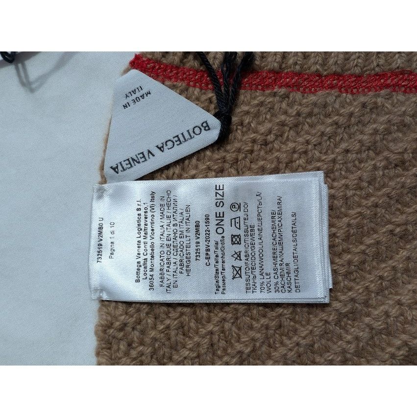 Bottega Veneta o1rshd1 Size: OS / Overlock Wool Cashmere Scarf in Camel Size ONE SIZE - 11 Thumbnail