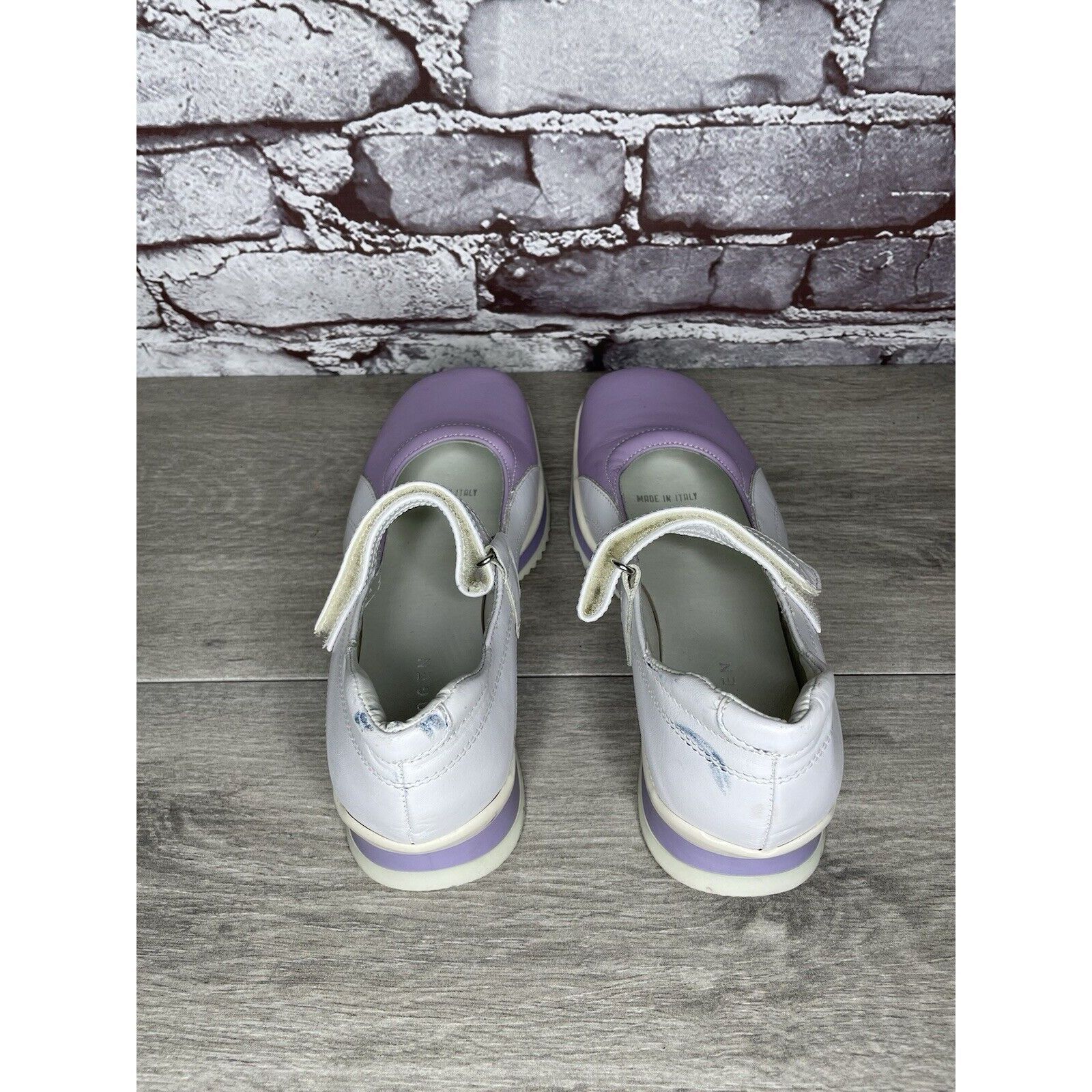 Other Halogen Purple Leather White MaryJane Strap Wedge Comfort Sh Size US 6 / IT 36 - 7 Thumbnail