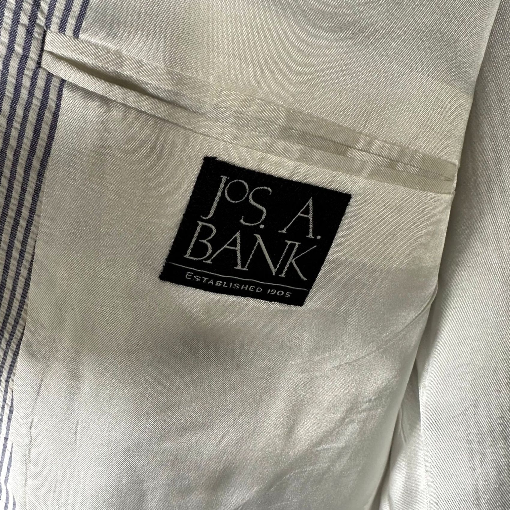 Jos. A. Bank Jos. A. Bank Seersucker Blazer Mens 50 Long Blue White Striped Cotton Sport Coat Size 50R - 5 Thumbnail
