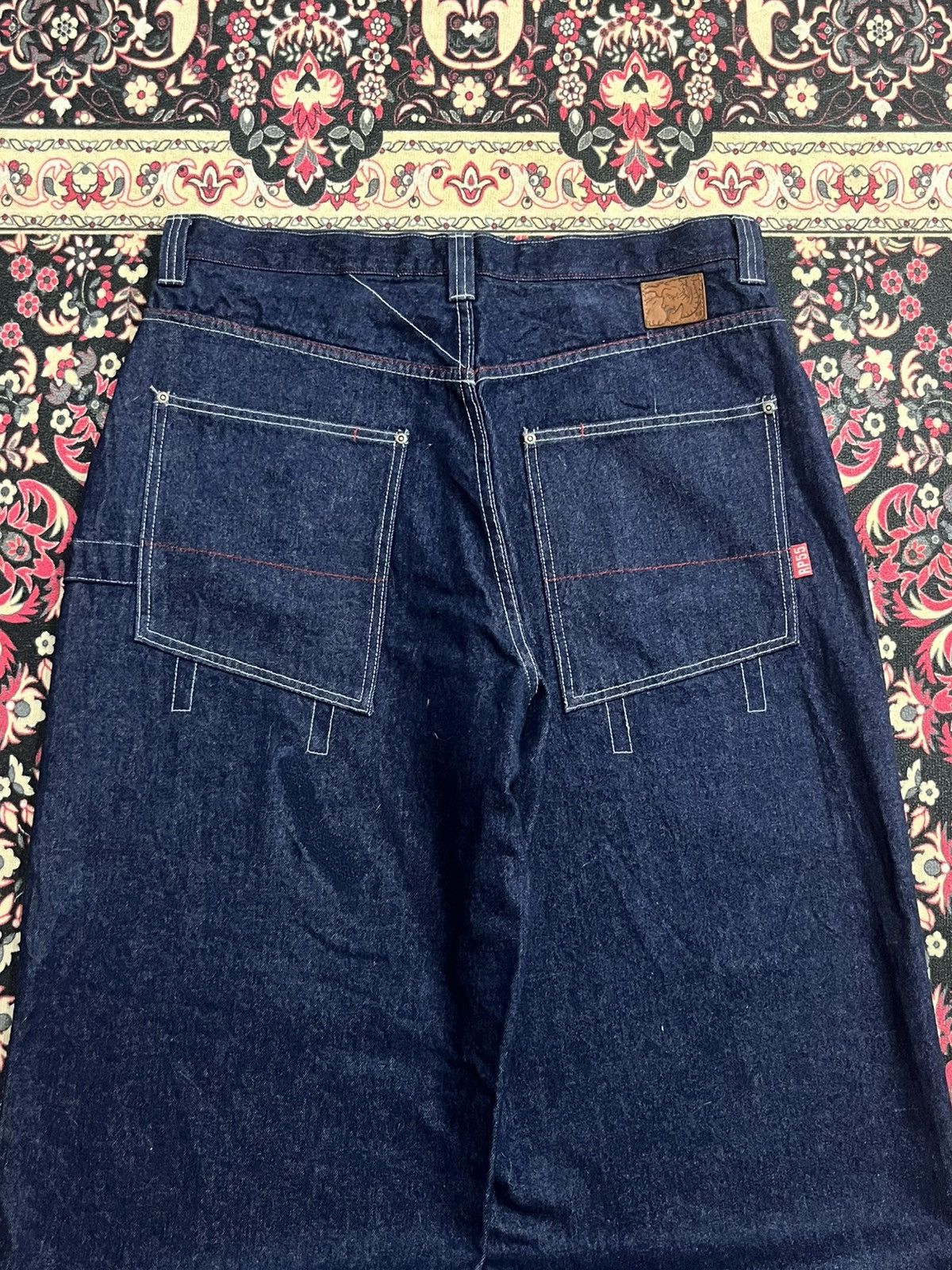 JNCO ⚡️Baggy⚡️Vintage RP55 Indigo Washed Repaired Extra Baggy Jeans Size US 38 / EU 54 - 8 Thumbnail