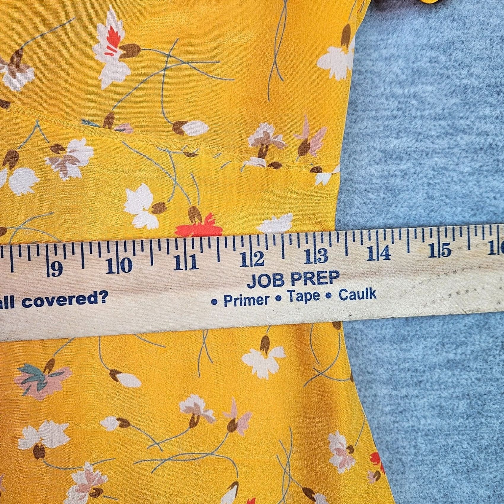 Madewell Madewell Dress Women's Sz 00 Yellow Floral Silk Short Sleeve V-Neck Fit & Flare Dress Size 24" / US 00 / IT 34 - 4 Thumbnail