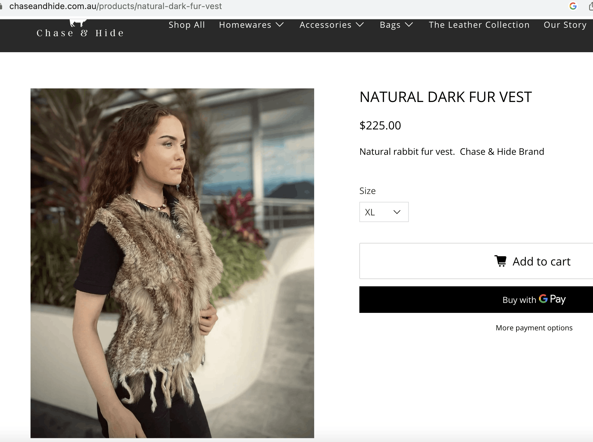 Other Natural Dark Fur Rabbit Vest Size M / US 6-8 / IT 42-44 - 3 Thumbnail