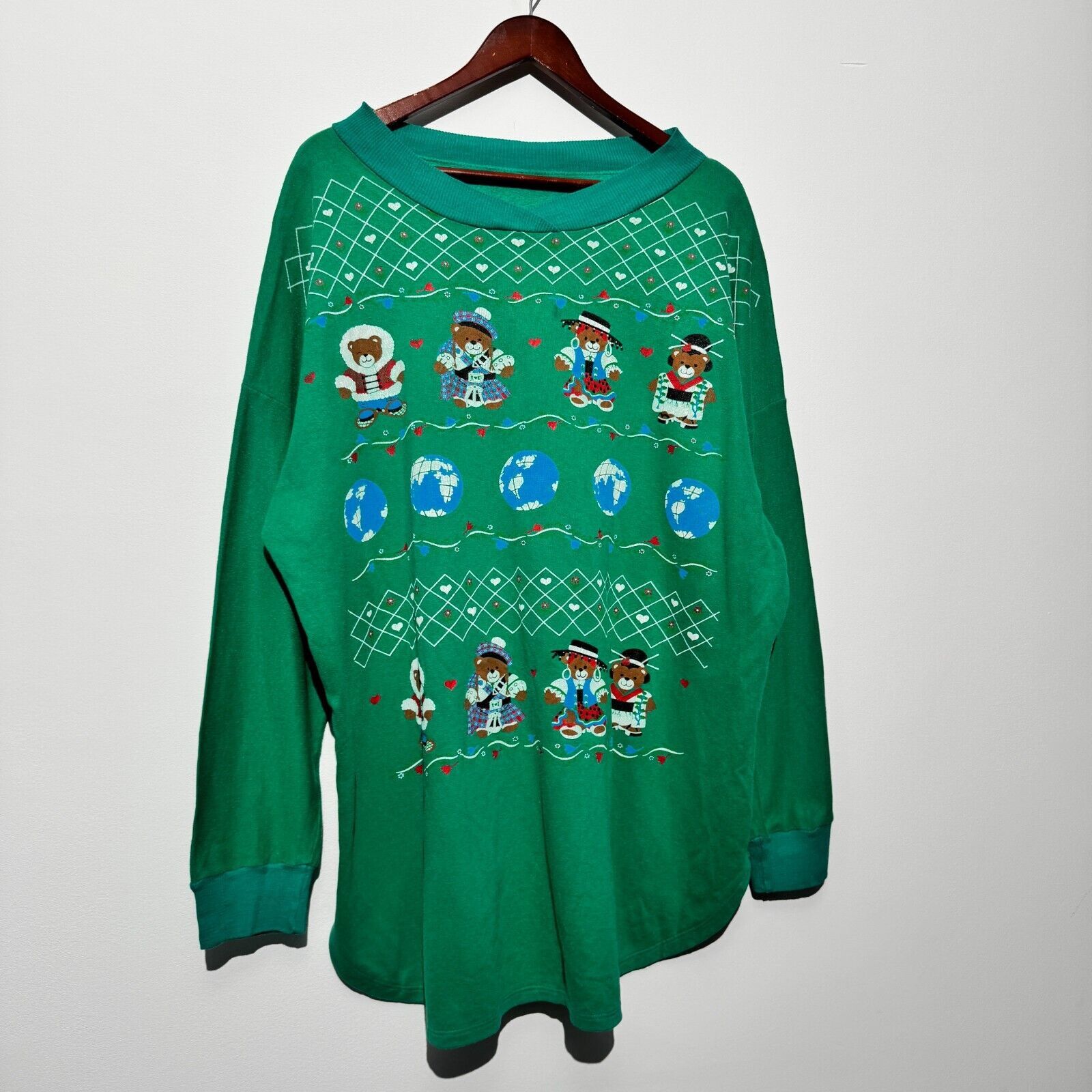 Vintage Vintage Unisex Green Cotton Crewneck Size XXL Washed 90s Size US M / EU 48-50 / 2 - 2 Thumbnail