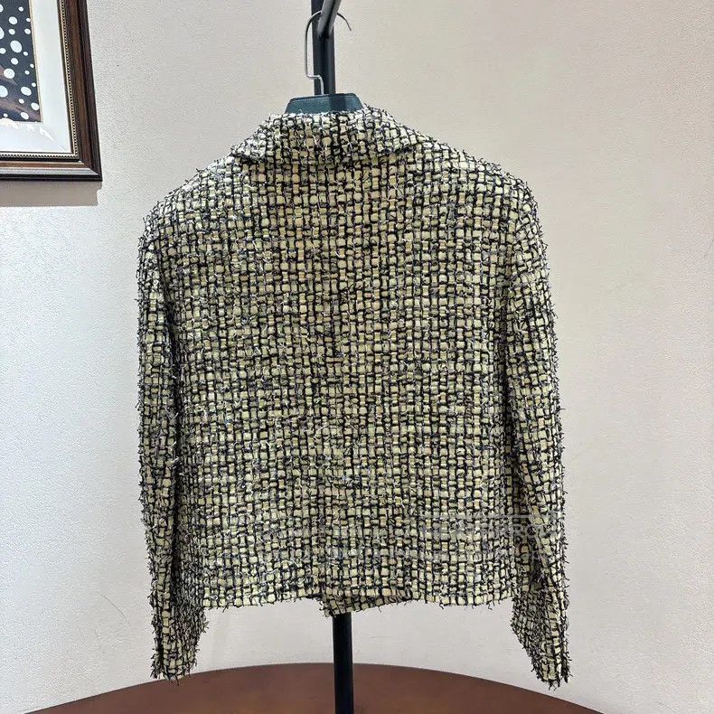 Chanel Chanel Woven tweed yellow plaid coat Size XS / US 0-2 / IT 36-38 - 2 Thumbnail