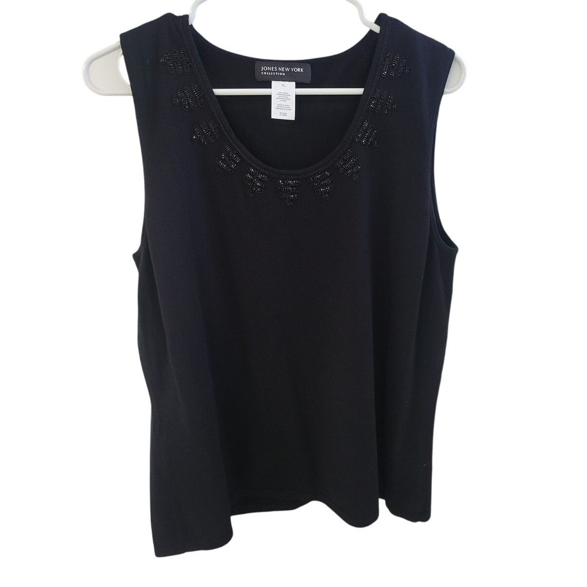 Other Jones New York Collect. Black Bead Accent Sleeveless Top -XL Size XL / US 12-14 / IT 48-50 - 1 Thumbnail