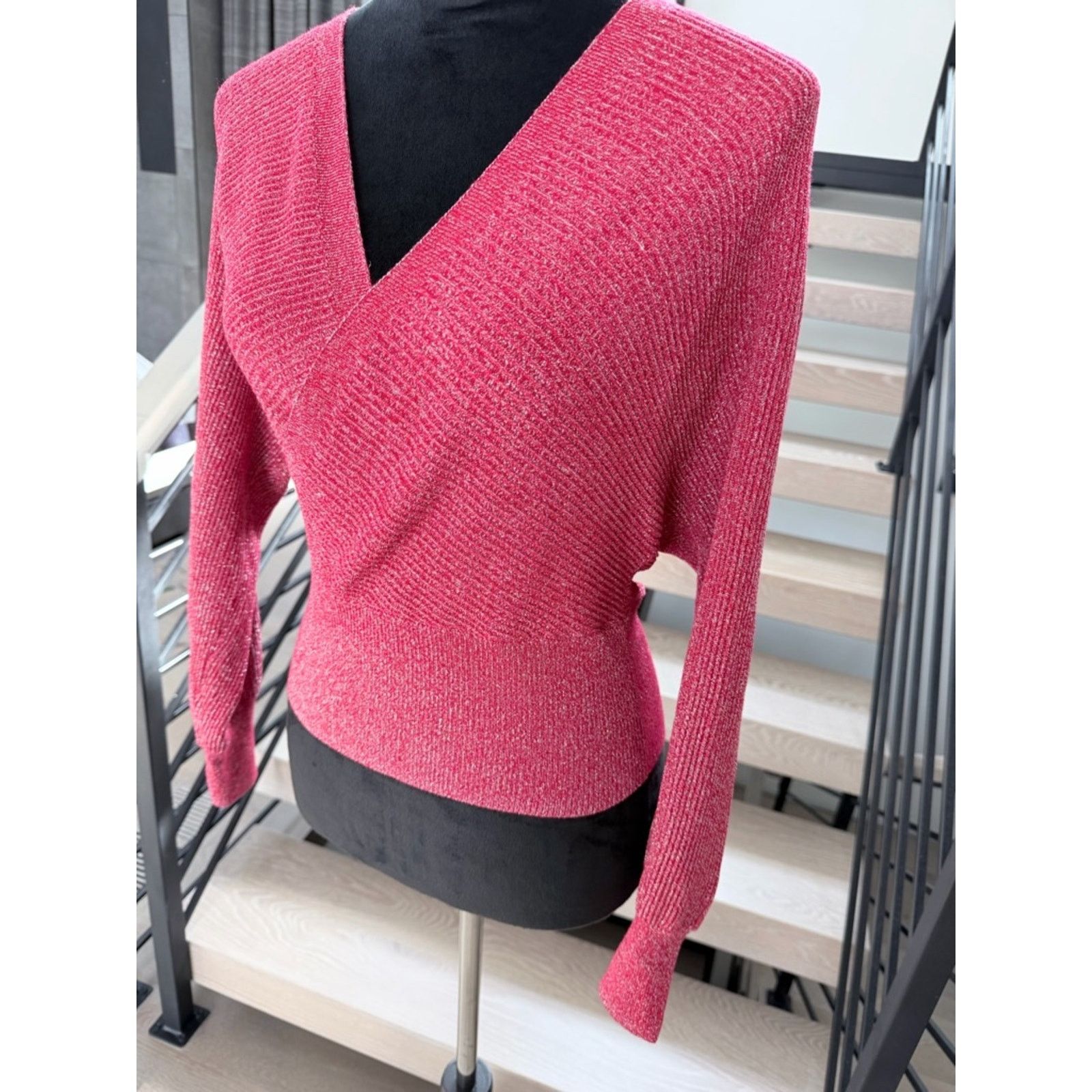 Other Women's red with silver threads shimmery Wrap Sweater size S Size S / US 4 / IT 40 - 5 Thumbnail