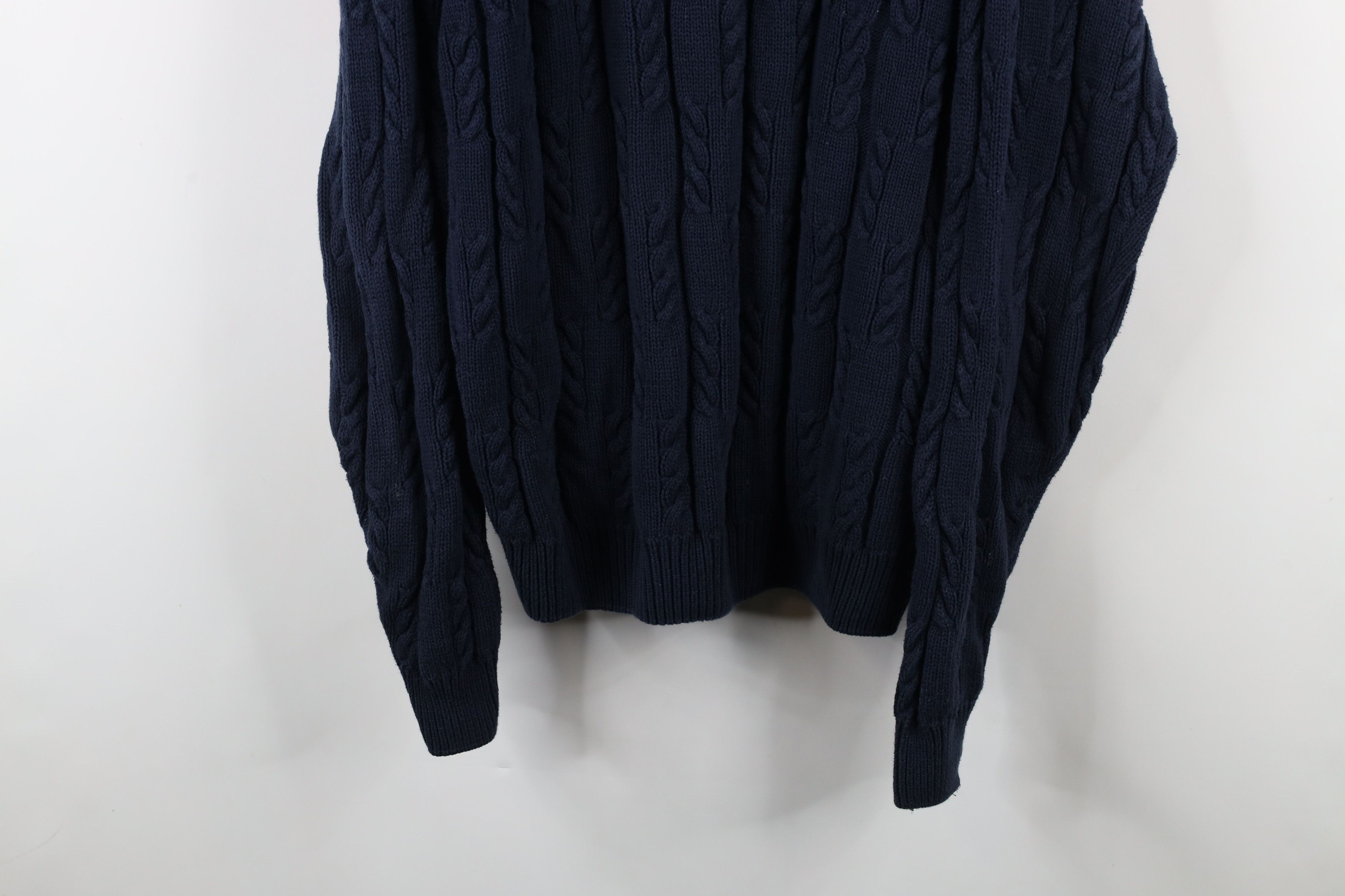 Ralph Lauren × Vintage Vintage 90s Chaps Ralph Lauren Cable Knit Crest Sweater Size US XL / EU 56 / 4 - 3 Thumbnail