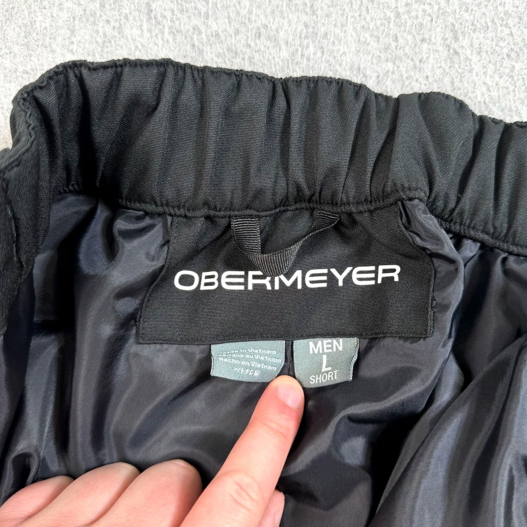 Obermeyer Obermeyer Snow Pants Men L Short Black Insulated Lined Outdoor Skiing Pockets Elastic Waist Size US 33 - 3 Thumbnail