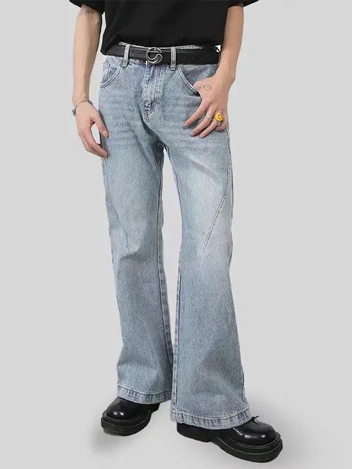 VIBE Vintage light blue washed micro-flare jeans Size US 32 / EU 48 - 1 Preview