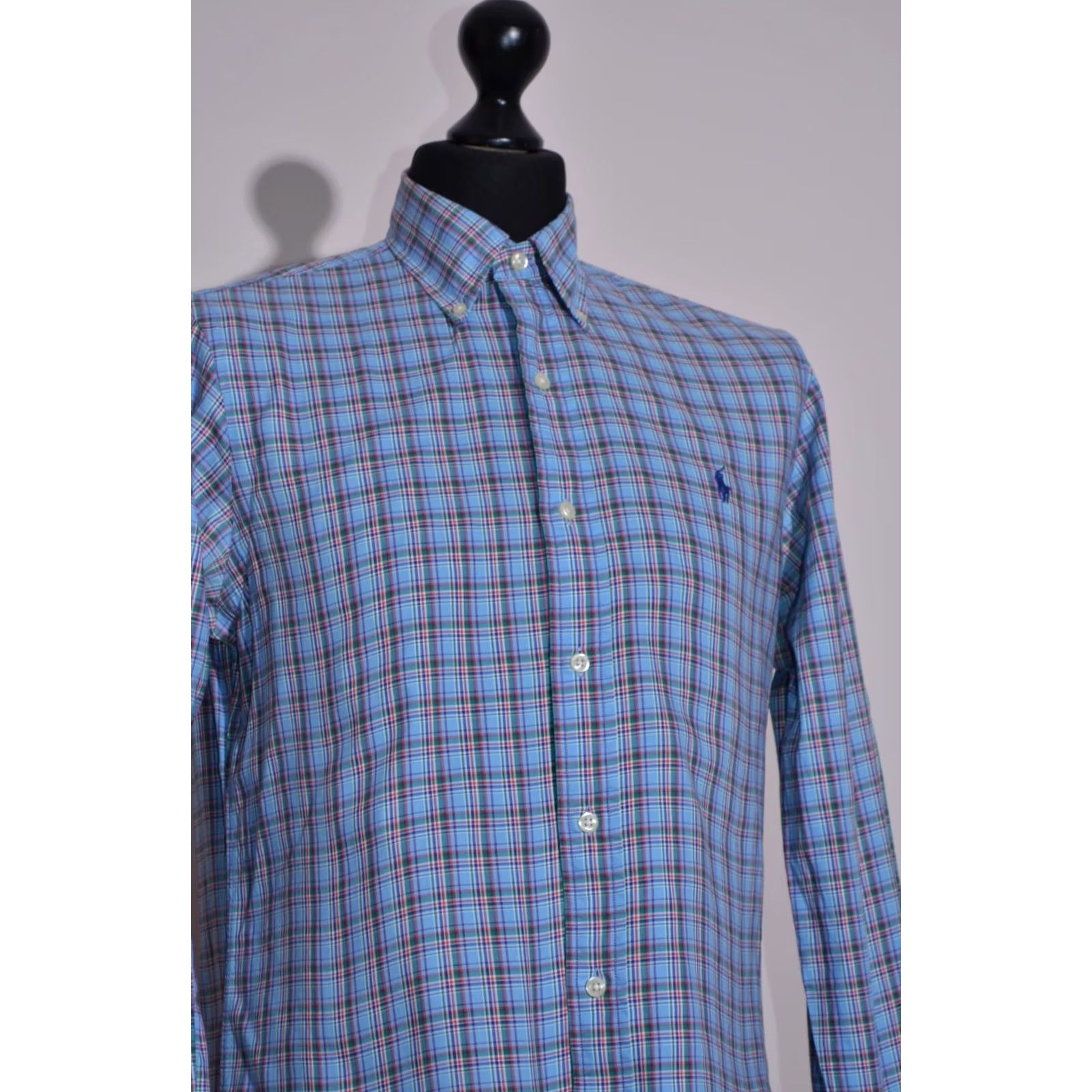 Ralph Lauren Ralph Lauren Mens Long Sleeve Checked Shirt Blue Cotton Size S Size US S / EU 44-46 / 1 - 3 Thumbnail