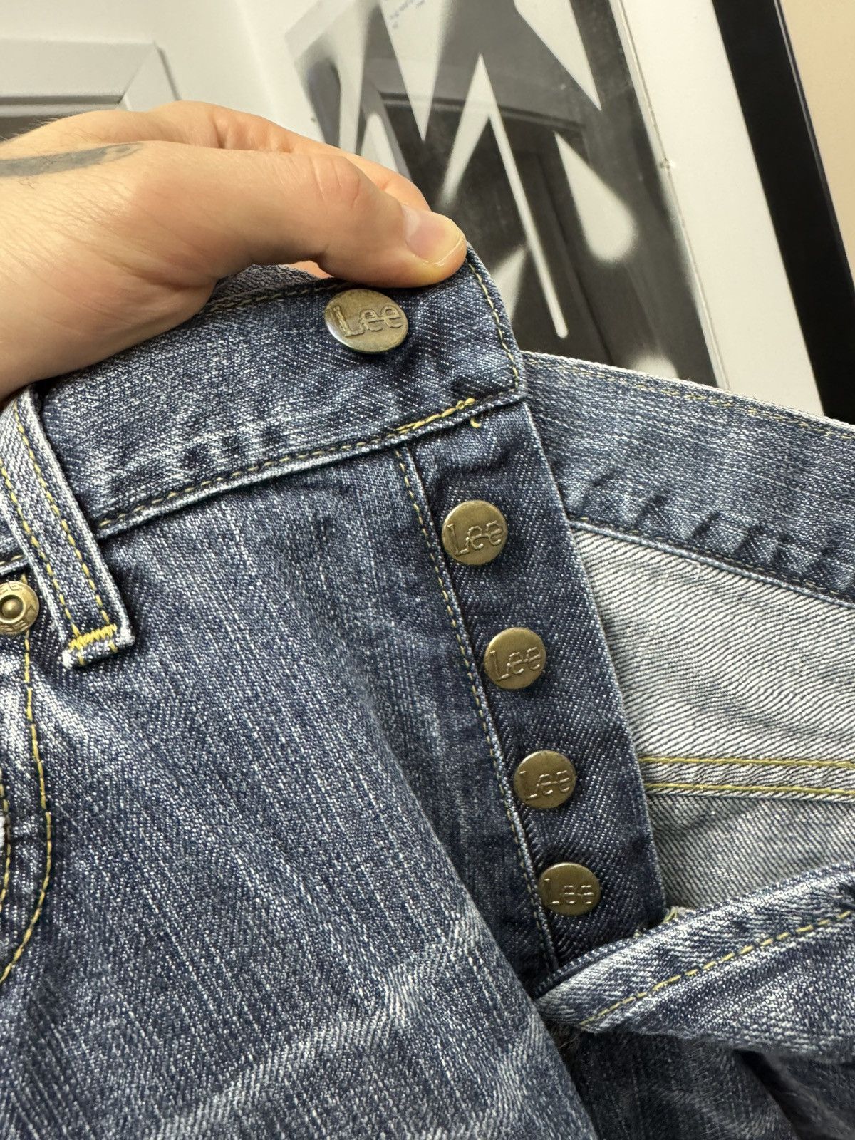 If Six Was Nine Lee Flared Jeans Vintage Y2k Denim Avant Garde Streetwear Size US 31 - 3 Thumbnail