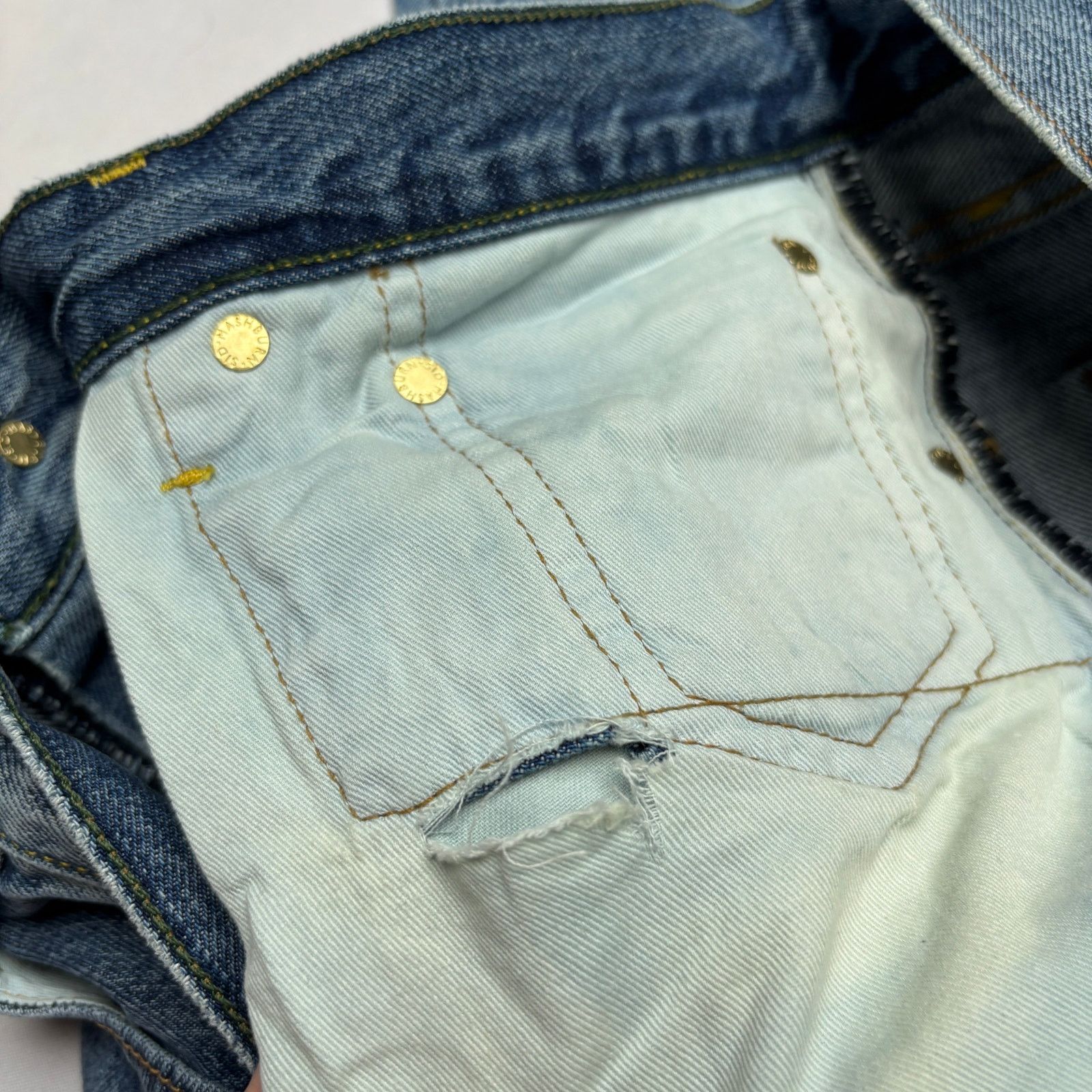 Sid Mashburn $175 Sid Mashburn Slim Straight Jeans 34x32 Made in USA Size US 34 / EU 50 - 10 Thumbnail