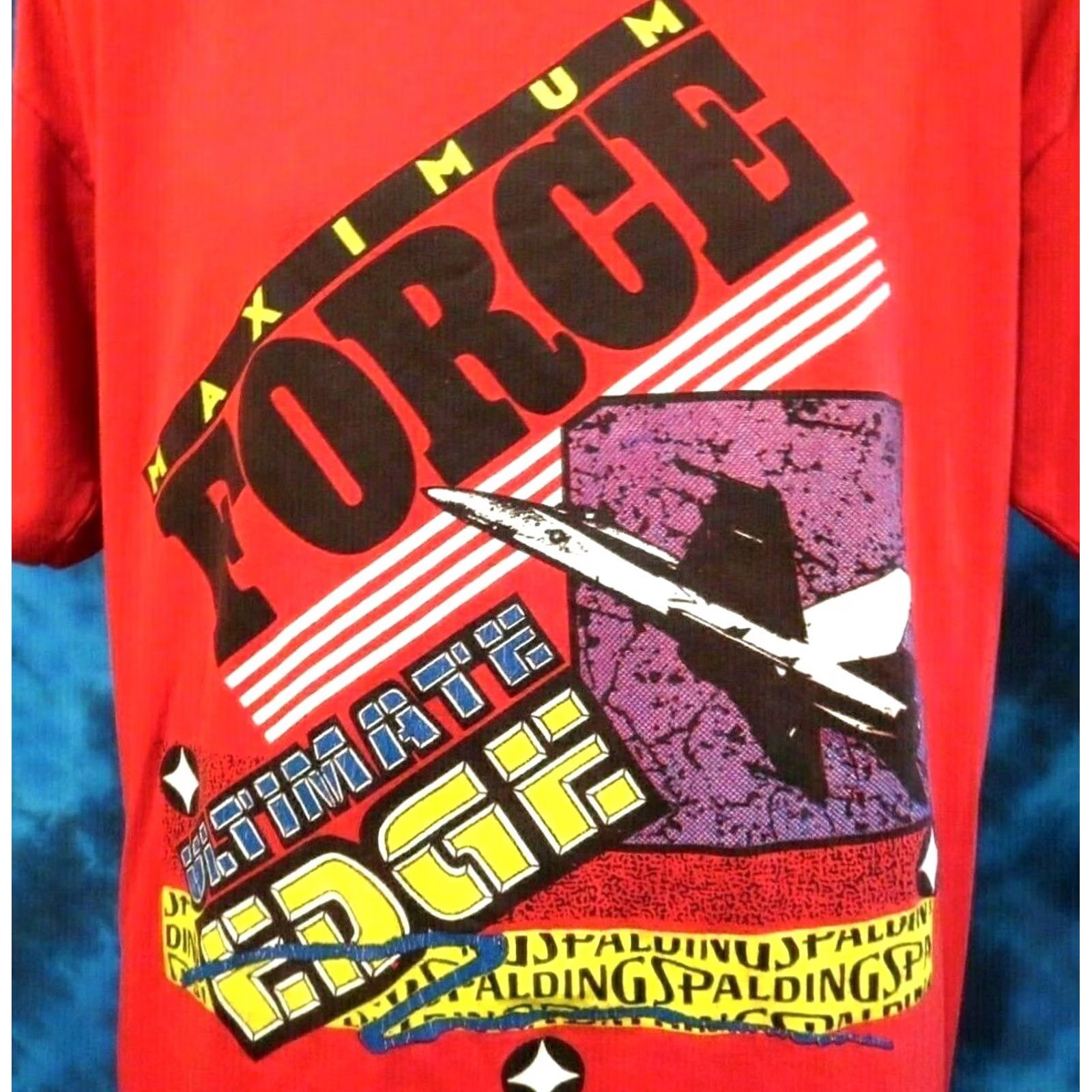 Spalding VINTAGE SPALDING MAXIMUM FORCE T-Shirt XL Red Men Short Sleeve Crew Neck 80s 90s Cartoon Sneakers Single Stitch Size US XL / EU 56 / 4 - 2 Thumbnail