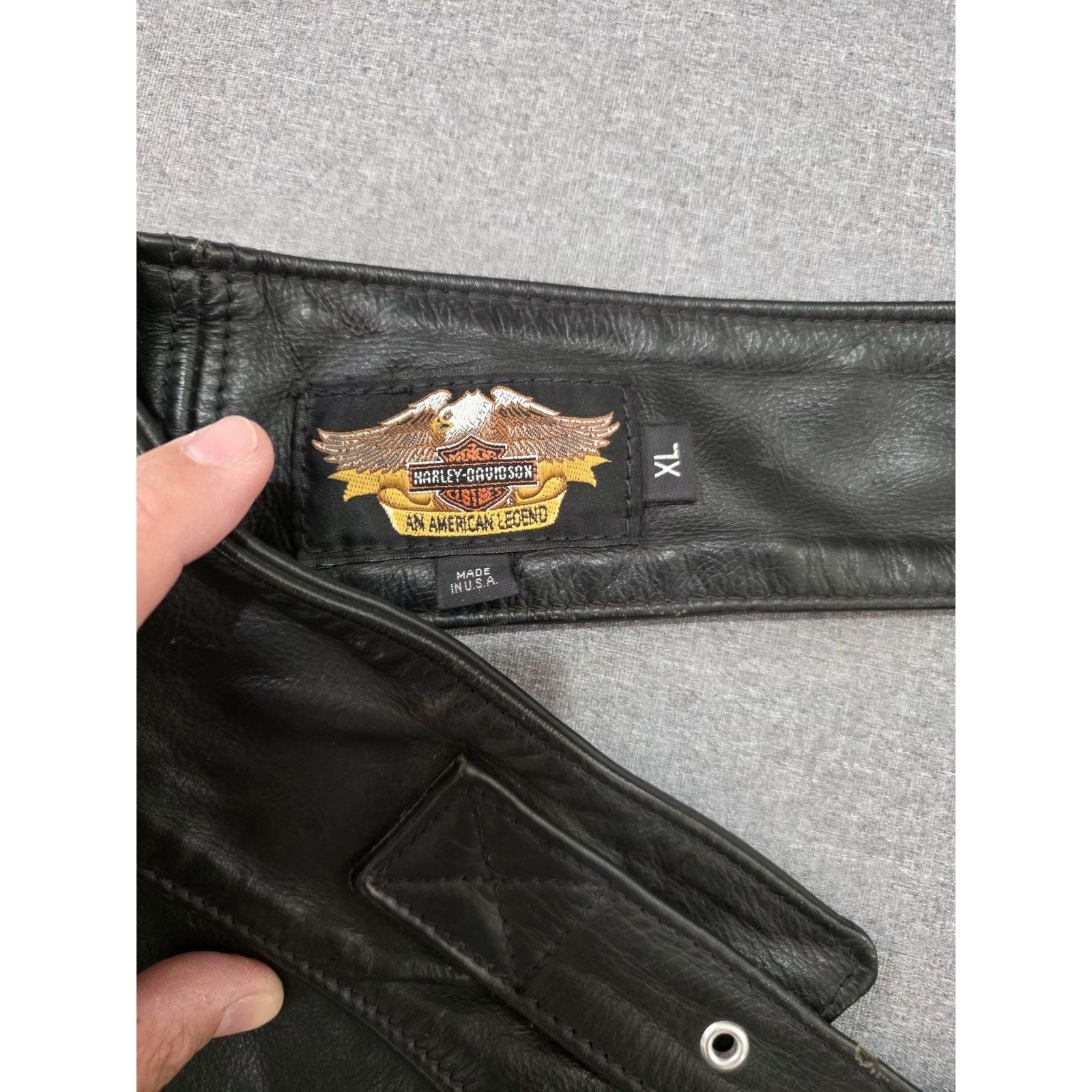 Harley Davidson Vintage Harley Davidson Leather Mens Chaps Black Size XLarge Size US 40 / EU 56 - 6 Thumbnail