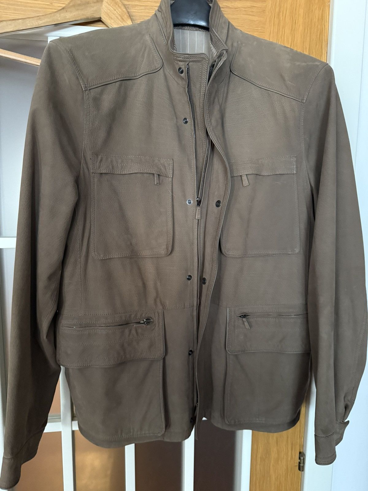Ermenegildo Zegna Ermenegildo Zegna vintage beige leather jacket Size US M / EU 48-50 / 2 - 2 Thumbnail